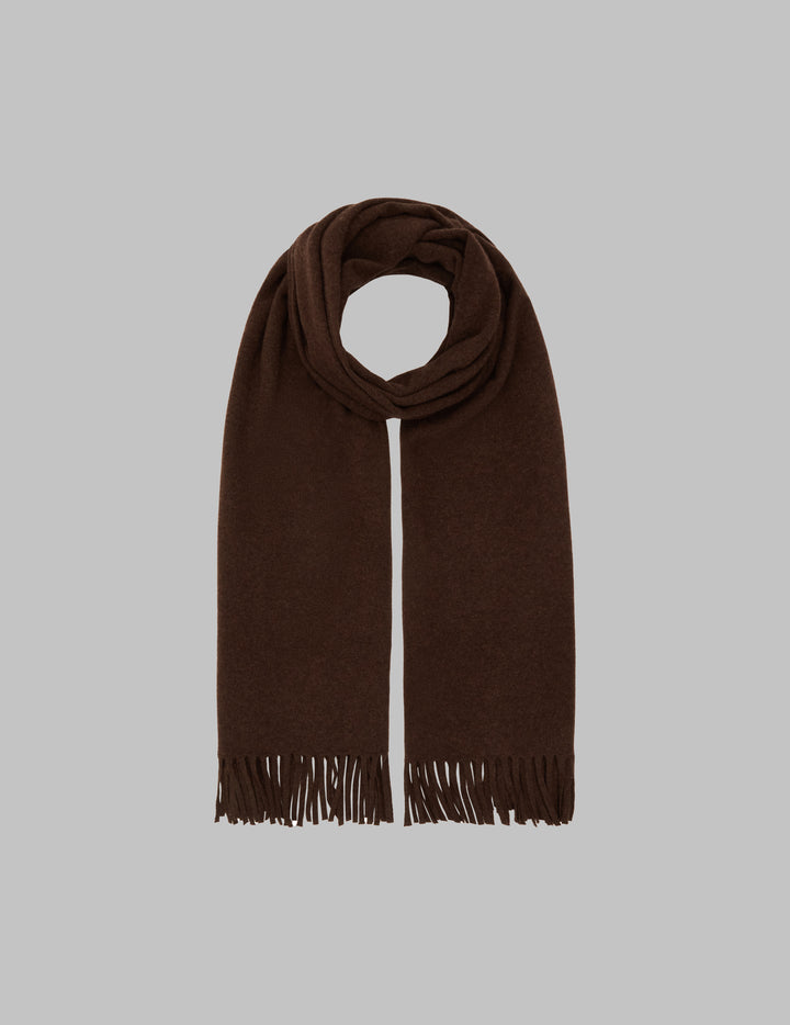 Compost Brown Cashmere Fringed Scarf