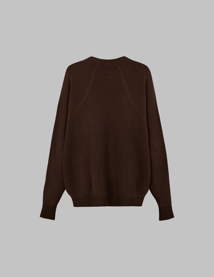 Compost Brown Winged Sleeve Cashmere Sweater