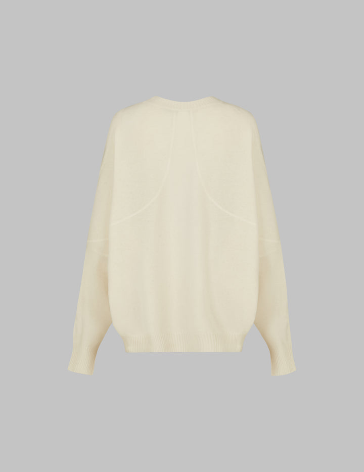 Chalk Winged Sleeve Cashmere Sweater