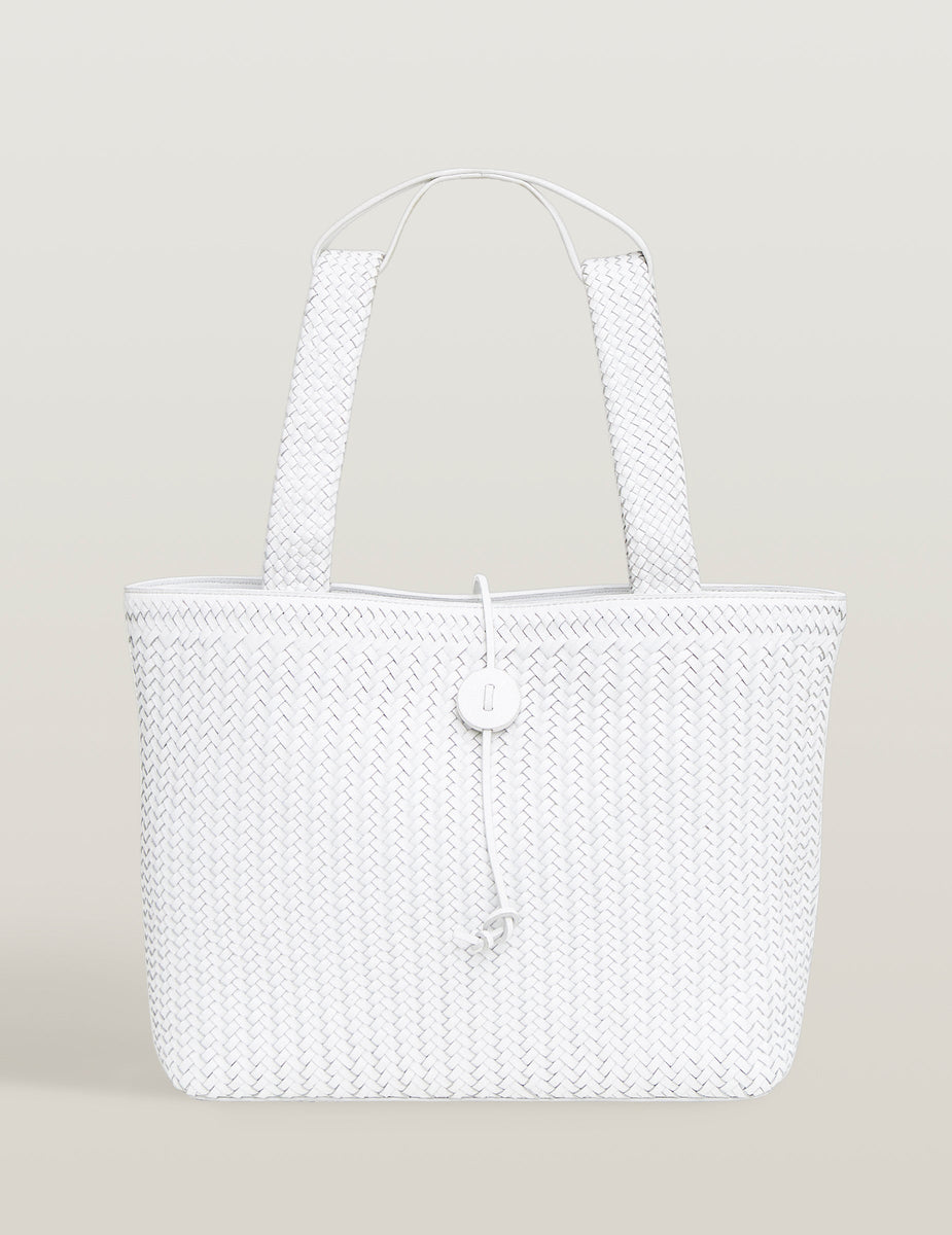 White Crochet Tote Bag