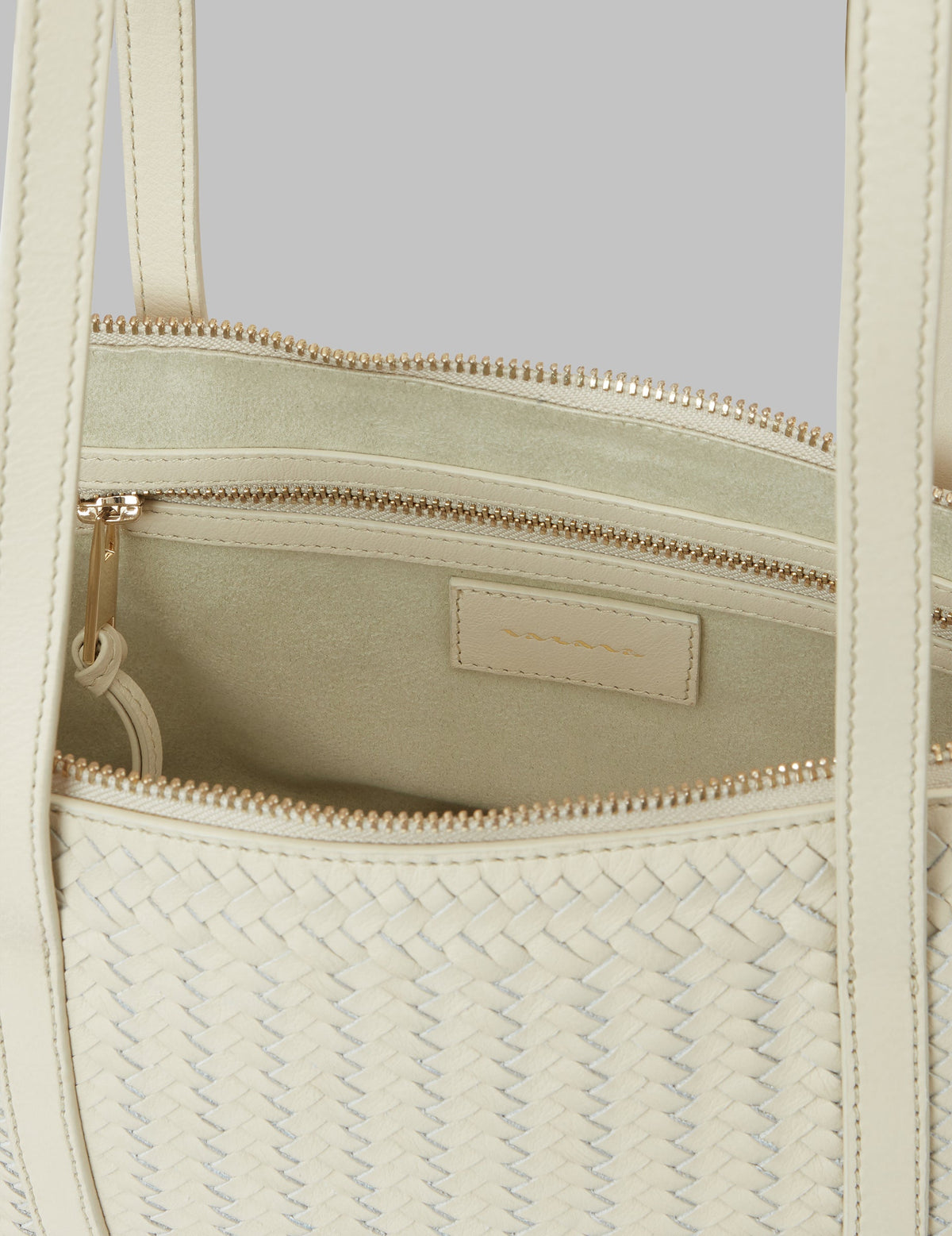 Tidal Foam Handwoven Leather East West Bag | Sustainable Purse