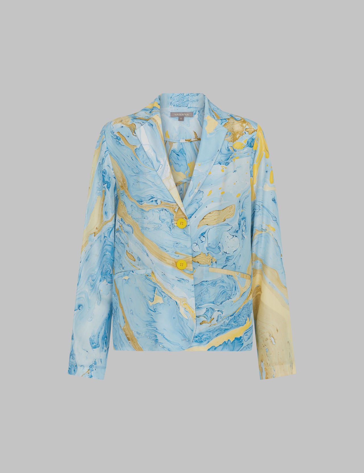  Marble Print Silk Deconstructed Jacket 