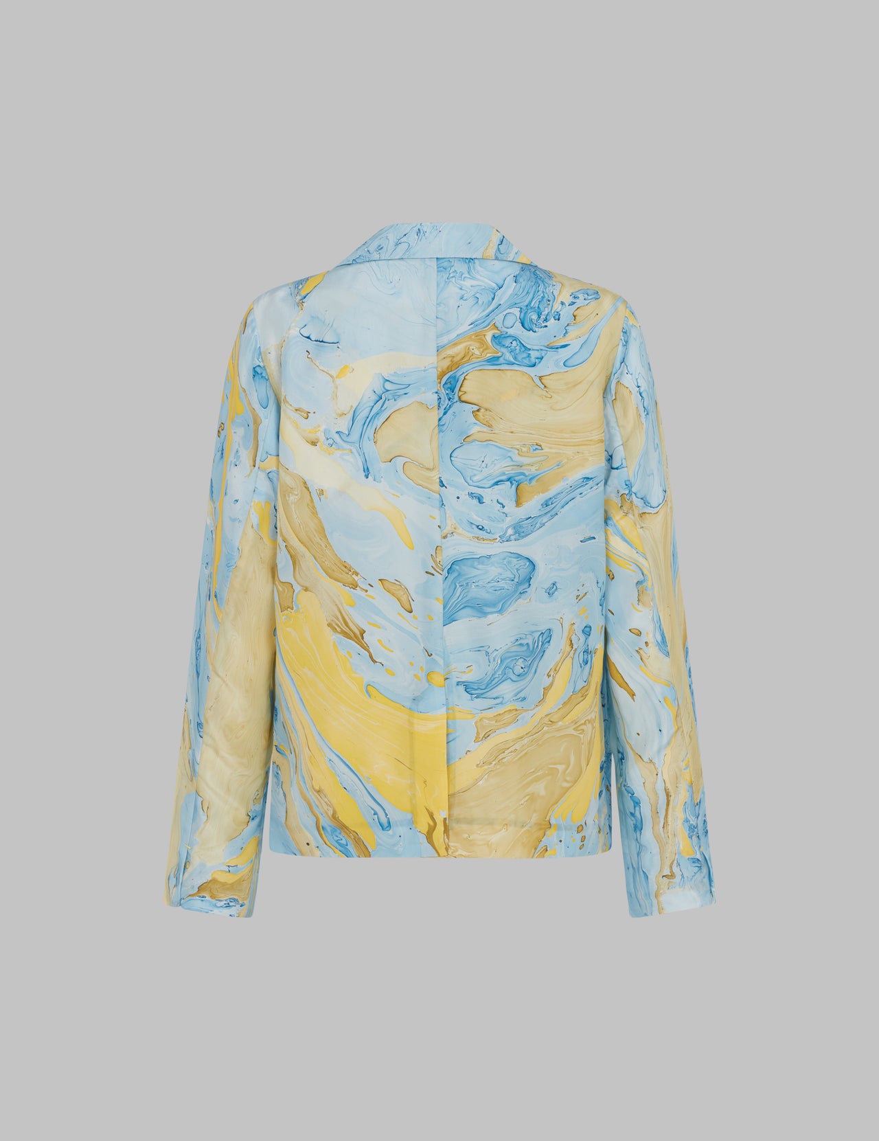  Marble Print Silk Deconstructed Jacket 