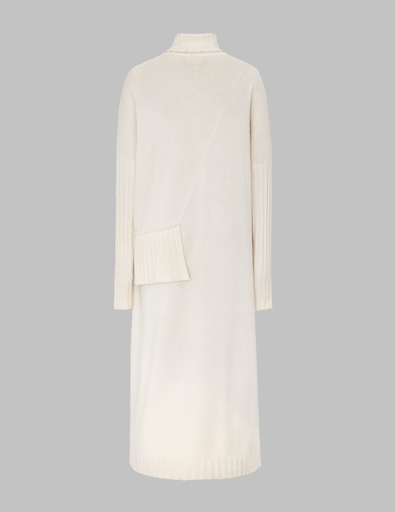  Chalk Roll Neck Pleated Cashmere Dress  