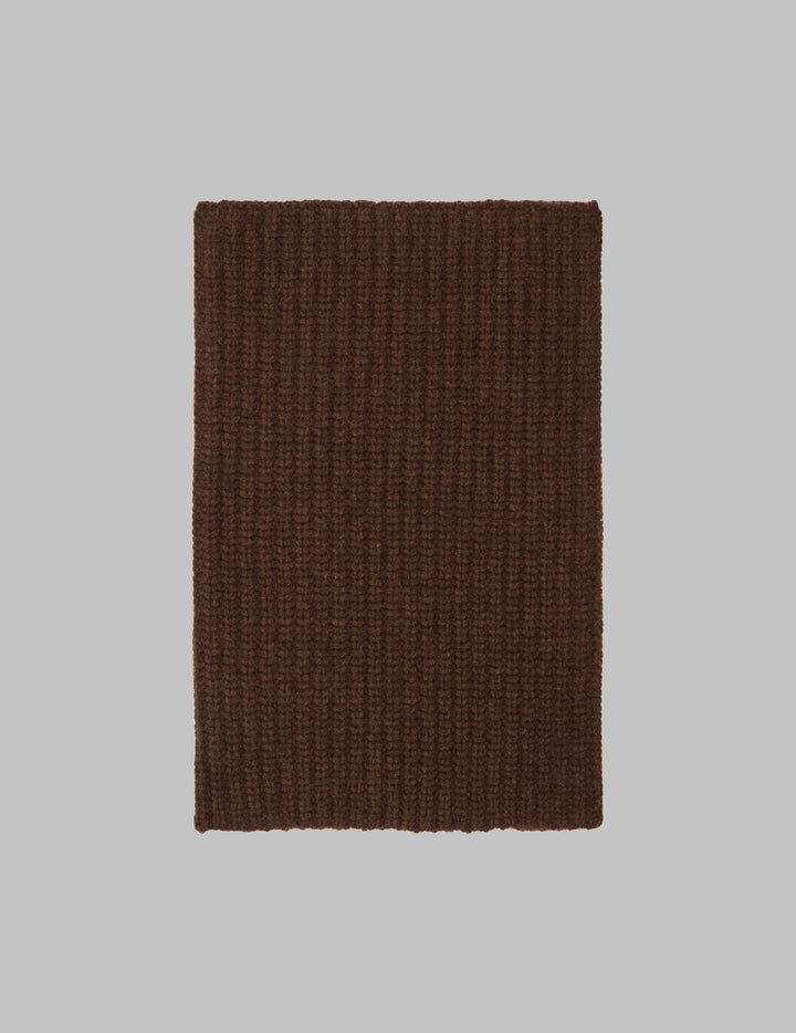 Compost Brown Cashmere Ribbed Snood