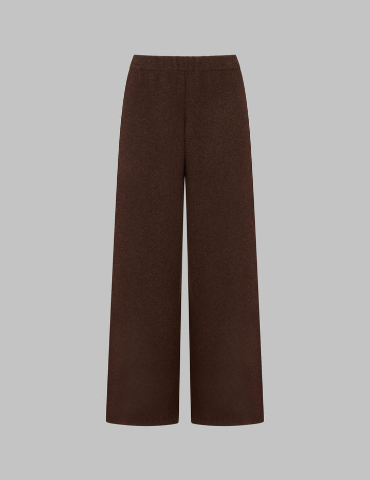 Compost Brown Cashmere Cropped Straight Leg Trousers