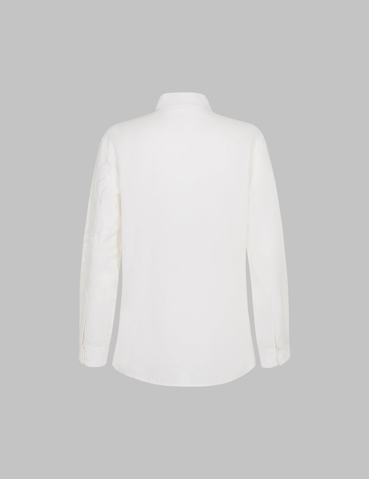  White Linen Embroidered Palmer Shirt 