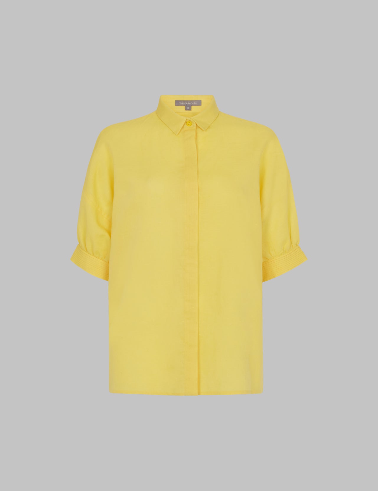  Primrose Yellow Linen Parco Gathered Sleeve Shirt  