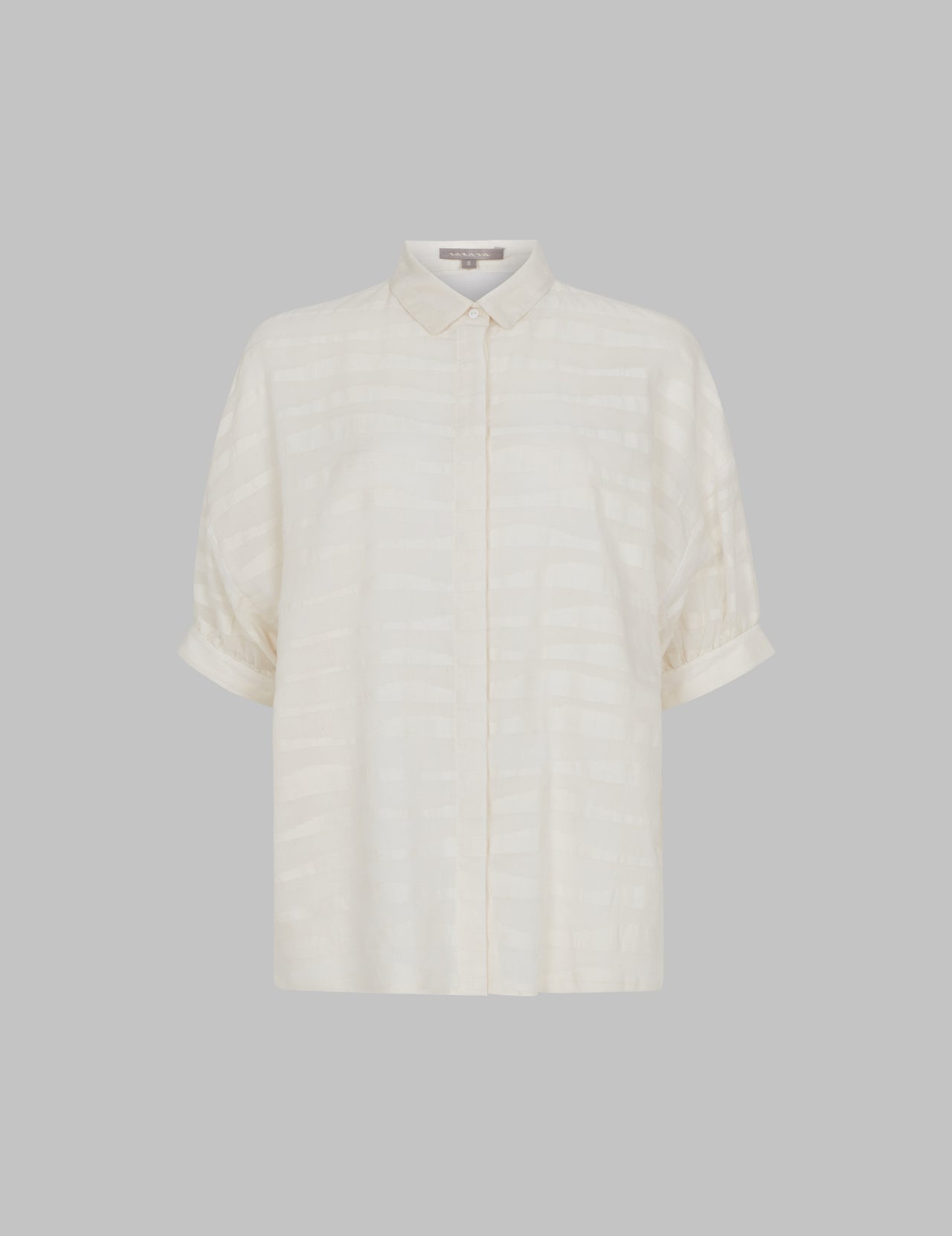  Off White Handwoven Jamdani Cotton Parco Shirt | Varana 