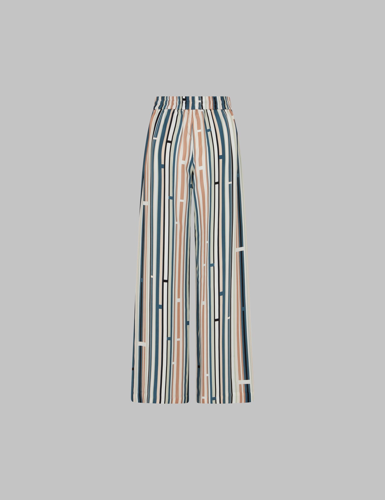  Printed Silk Wide Leg Drawstring Trousers 