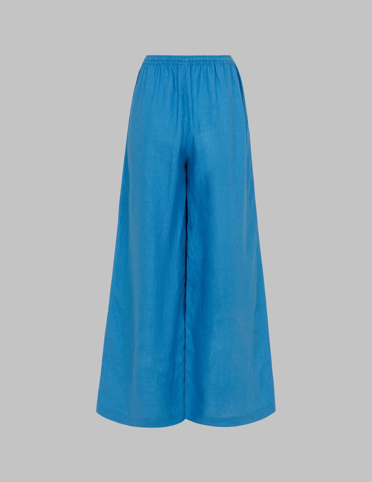  Mid Blue Linen Drawstring Wide Leg trousers 