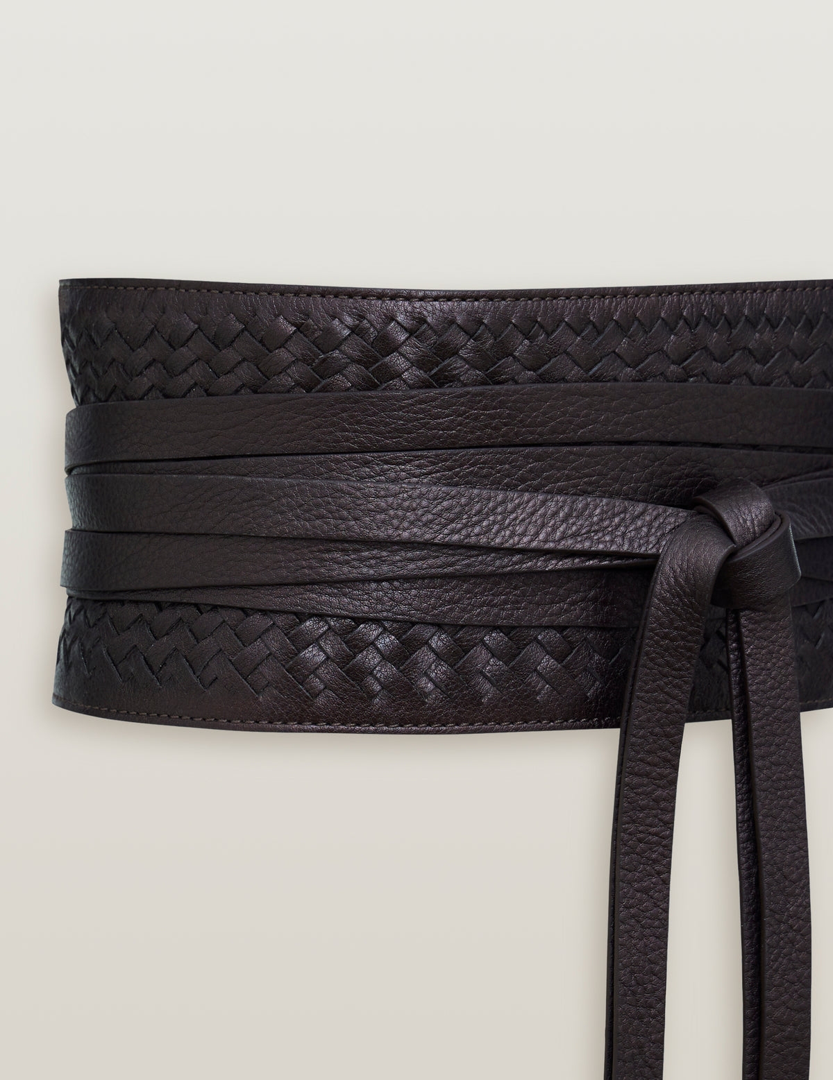 Wide Leather Waist Corset Belt Plum Color-Petra