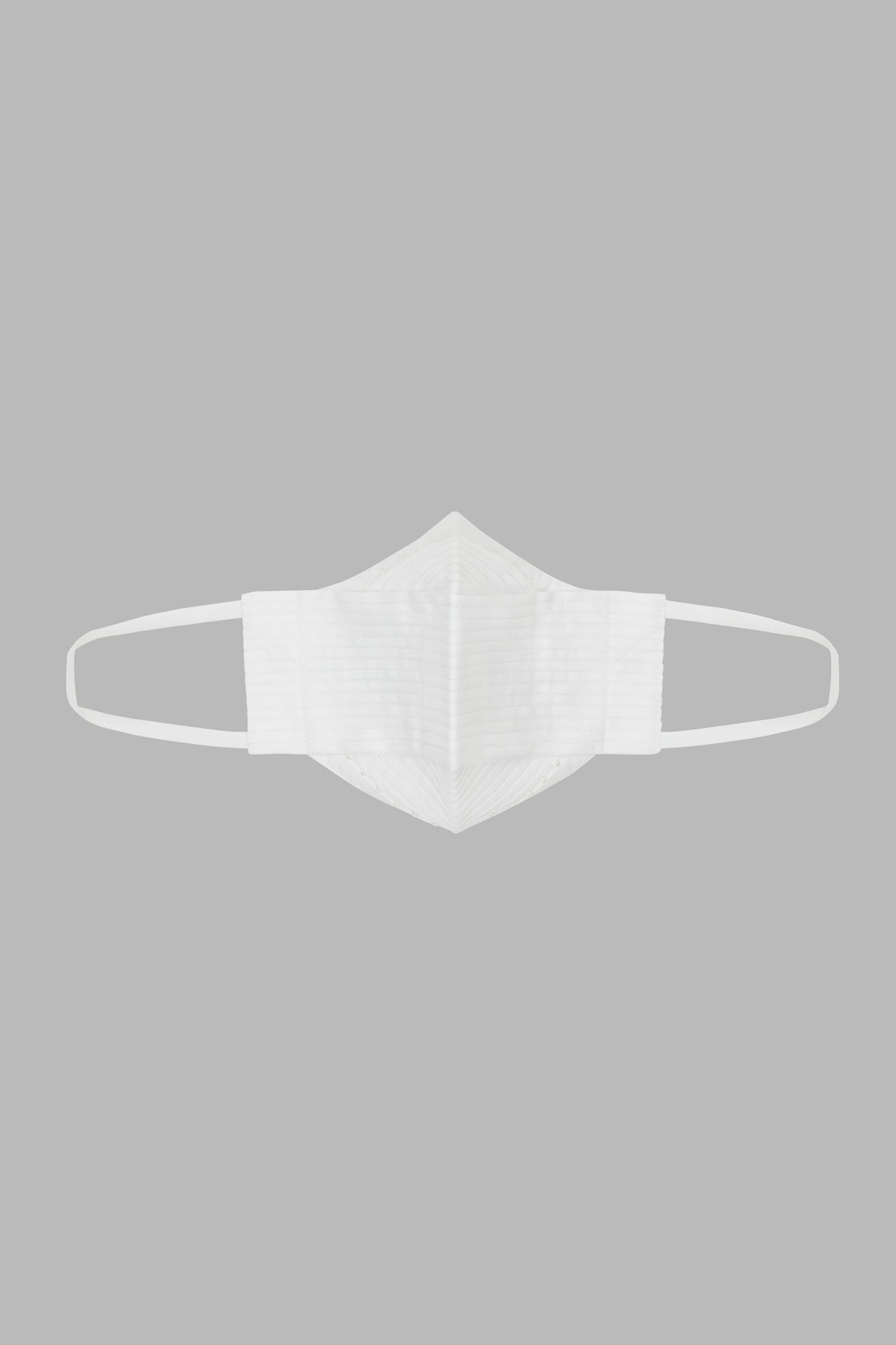  White Pleated Cotton Face Mask & Pouch | Varana 