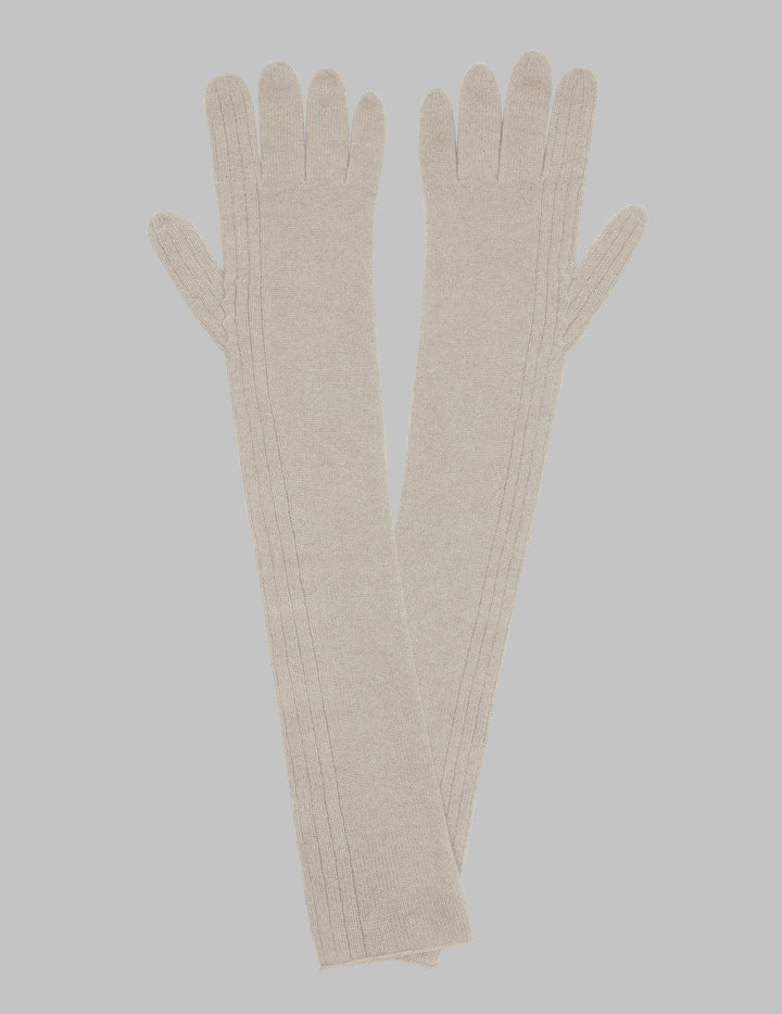 Jute Textured Long Cashmere Gloves