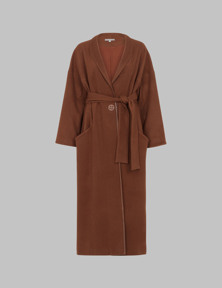 Brown Wool Long Keating Coat