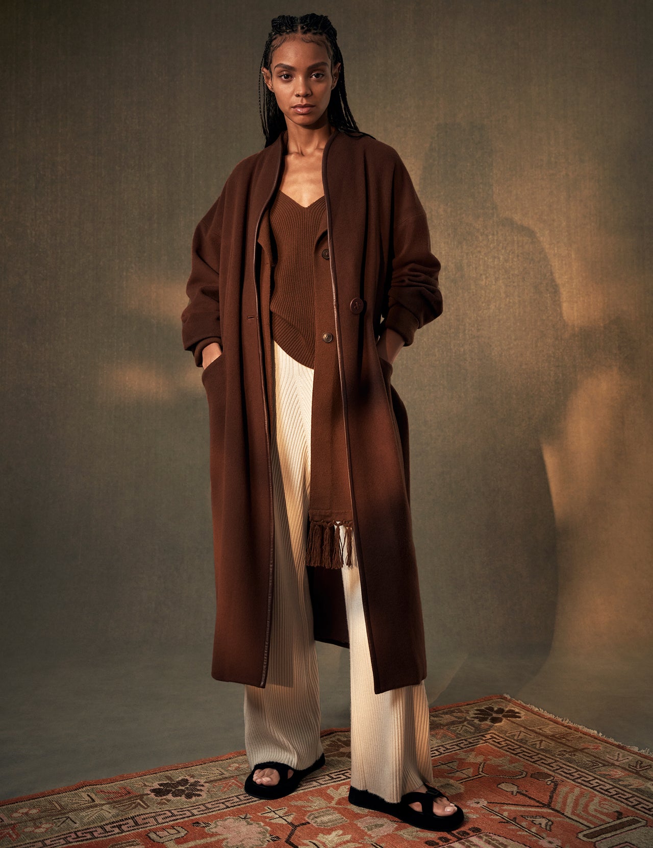  Brown Wool Long Keating Coat 