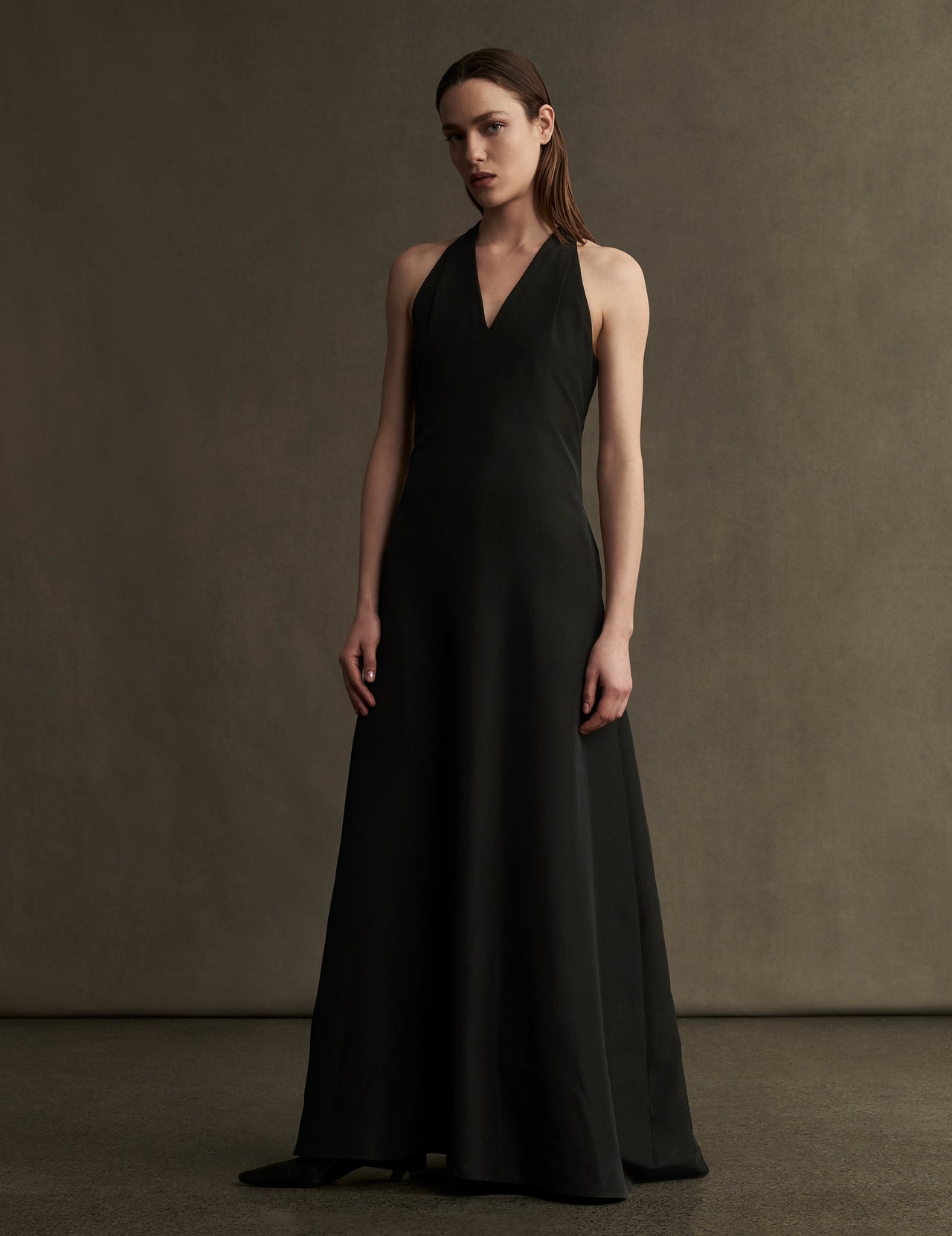  Black Silk Lena Halterneck Dress 