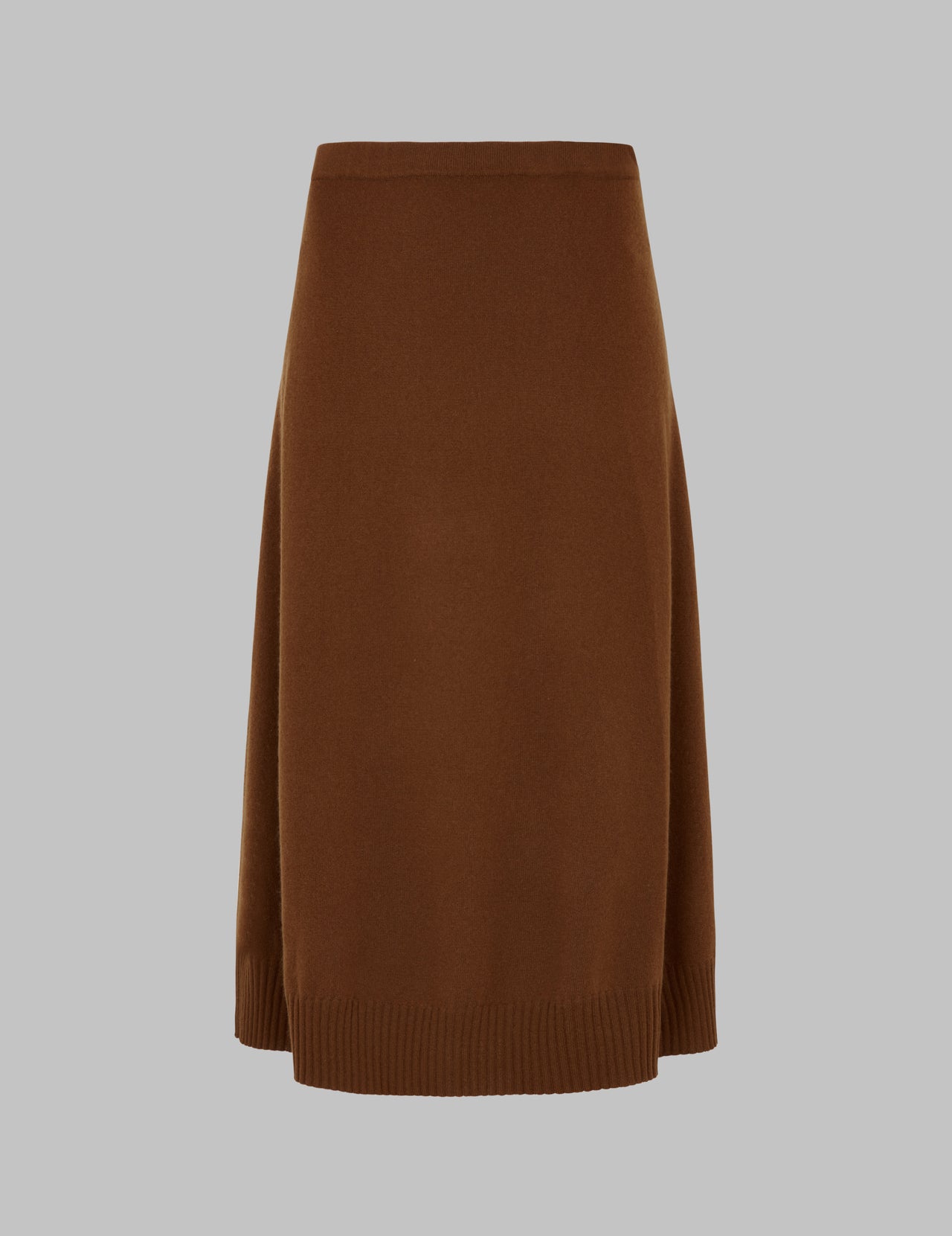  Syrup Brown Cashmere Midi Skirt | Varana 