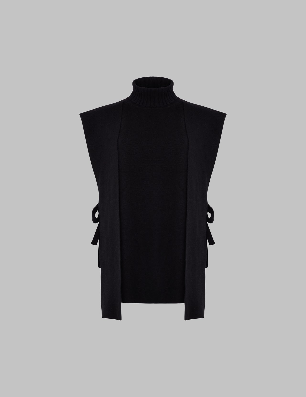  Black Double Layer Cashmere Vest | Varana 