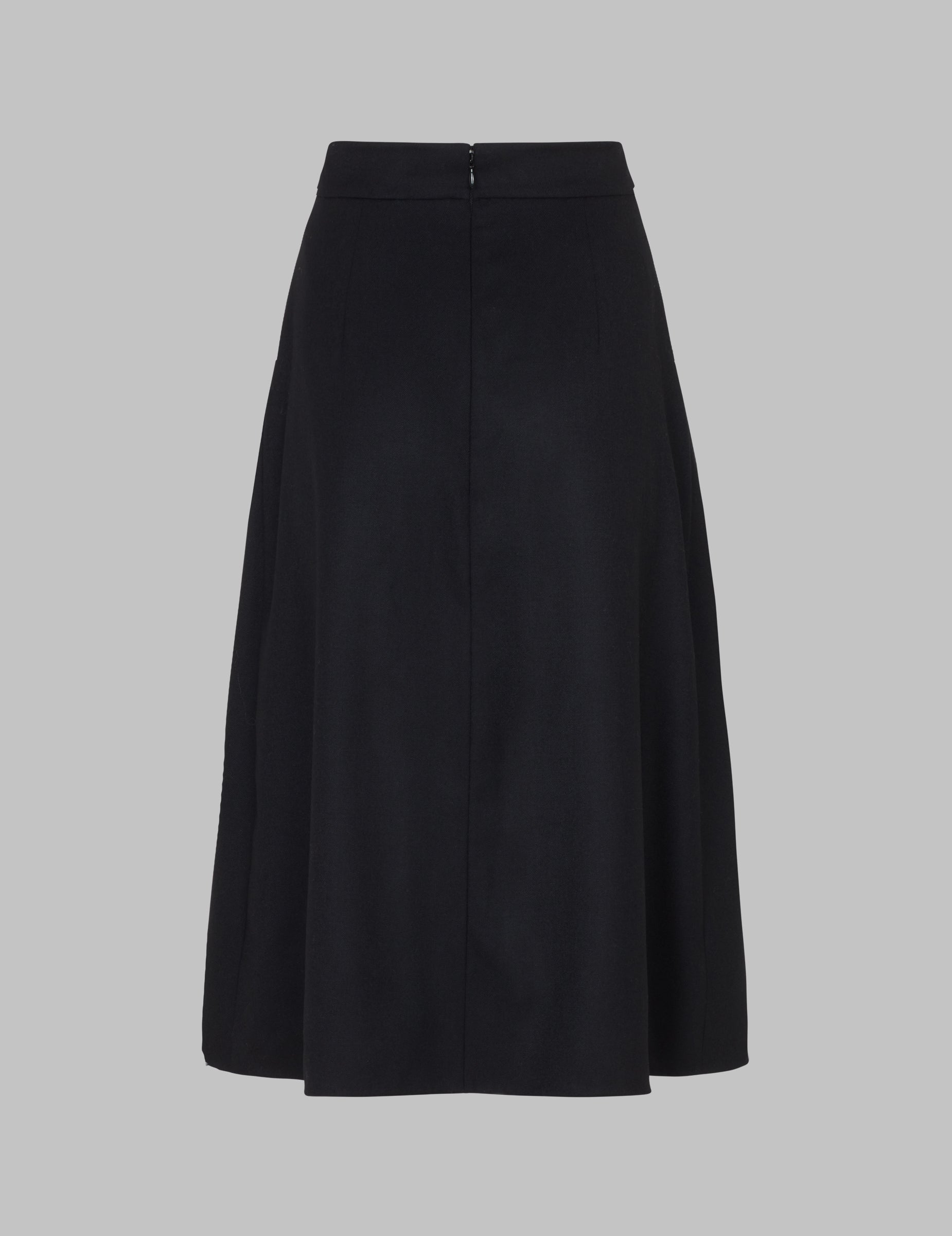 A Line Pleated Burgundy Midi Wool Circle Skirt 3110 – XiaoLizi