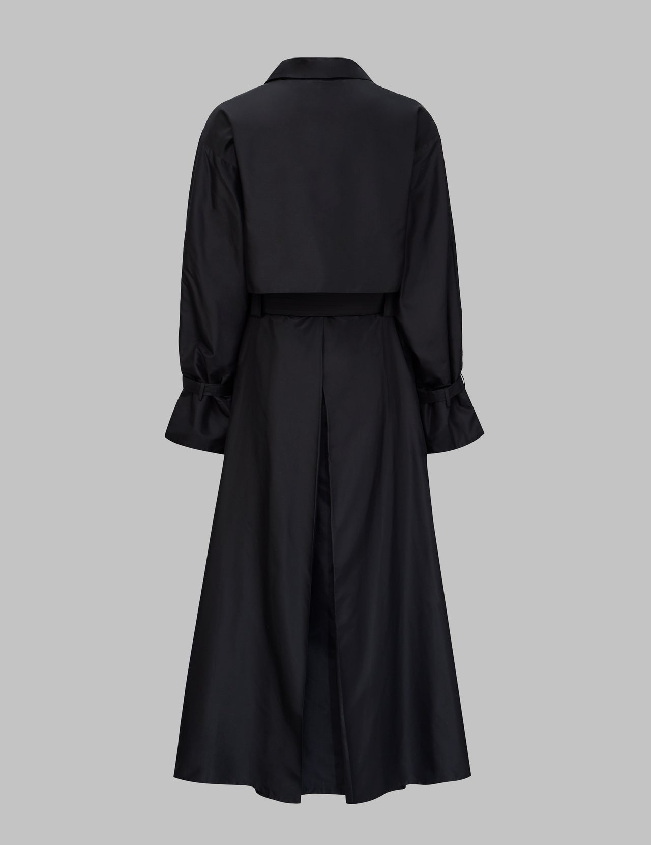  Black Silk Trench Coat 