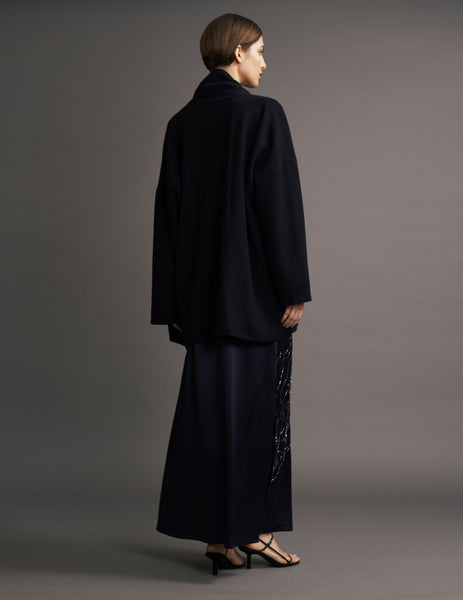 Navy Wool Tanaka Kimono Coat | Women's Designer Coats