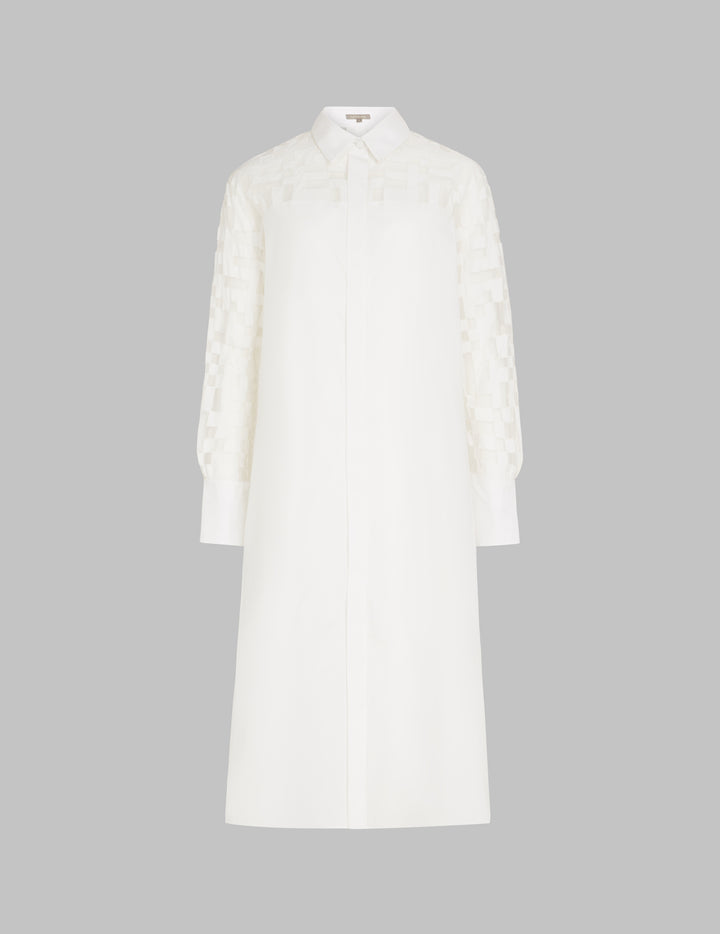 White Cotton Ella Shirt Dress With Jami Appliqué