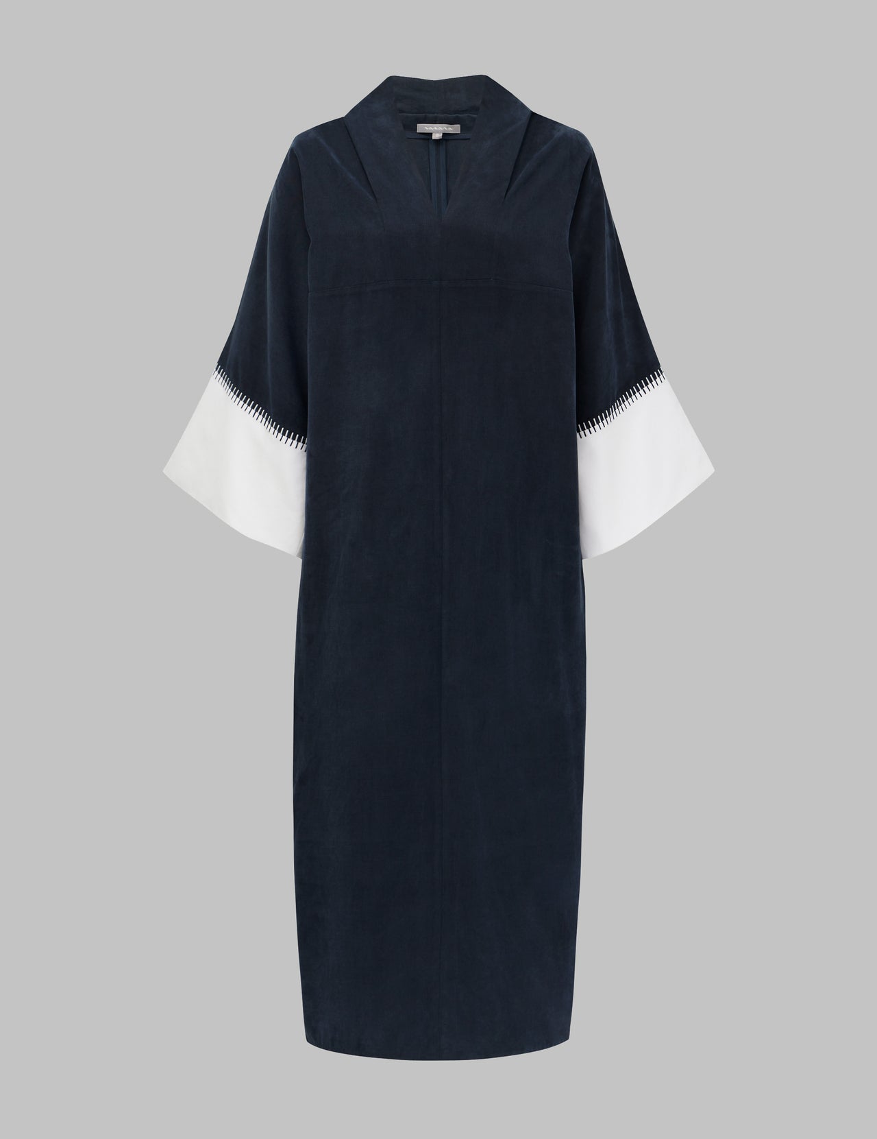  Navy/Off White Sheba Kimono Midi Dress | Varana 