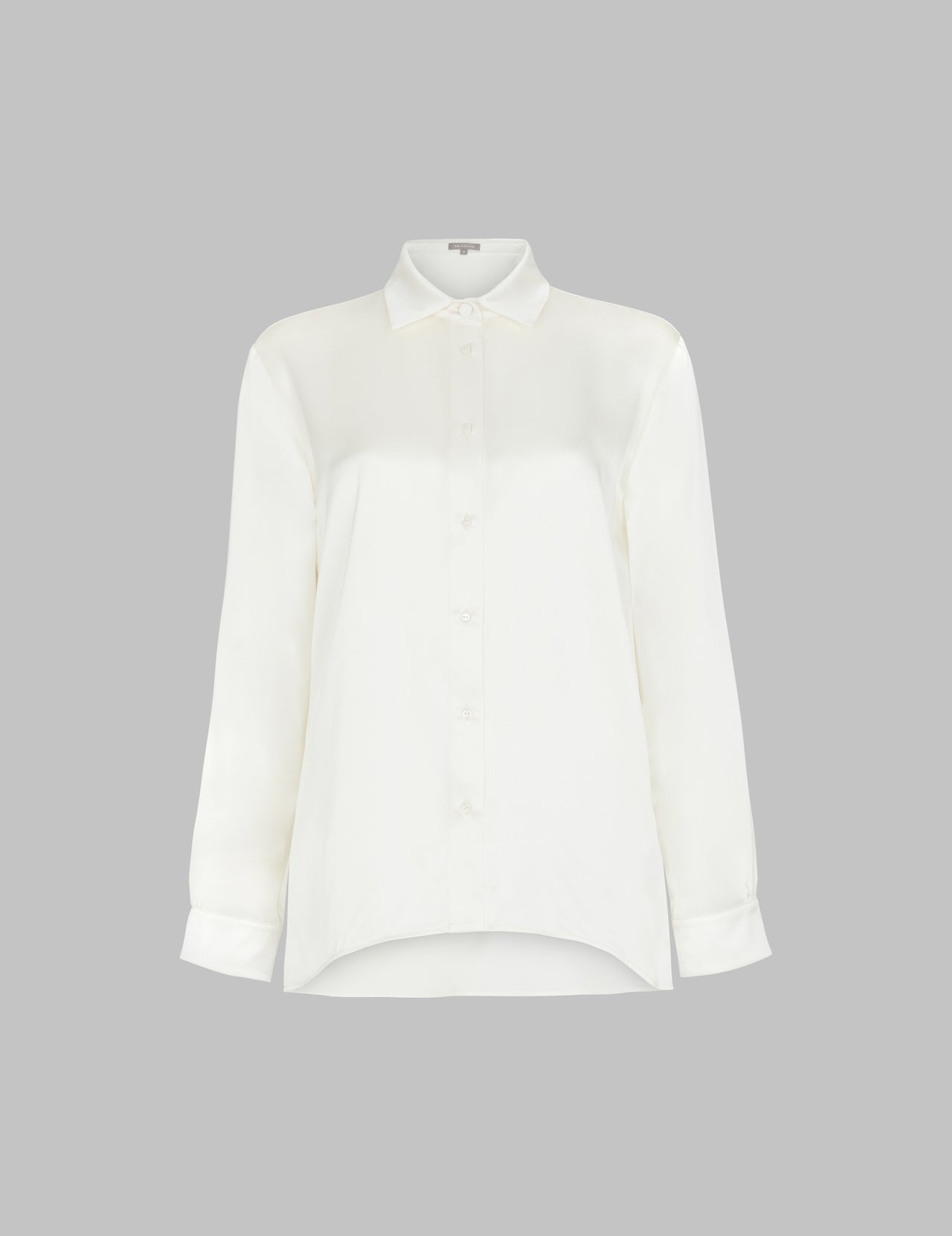  Off White Silk Satin Palmer Shirt | Varana 