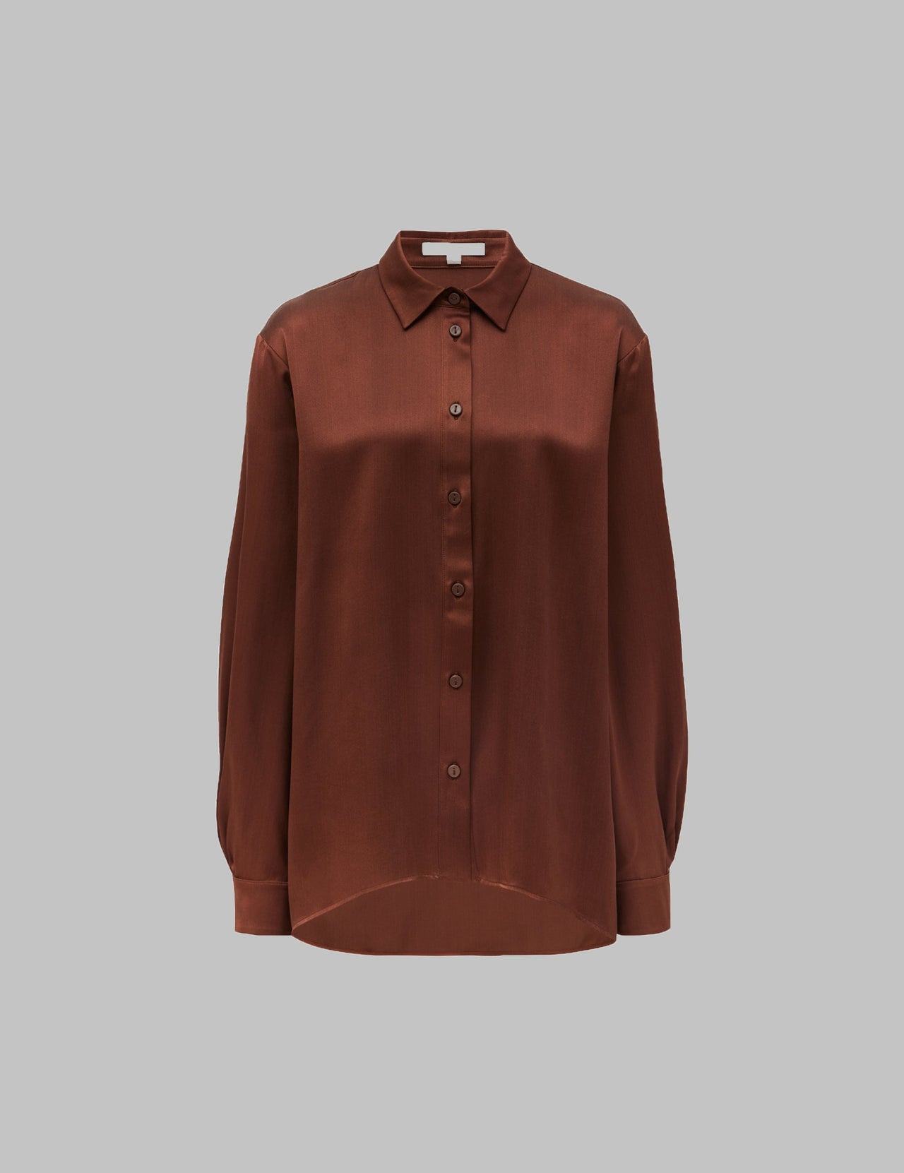  Brown Silk Satin Shirt 