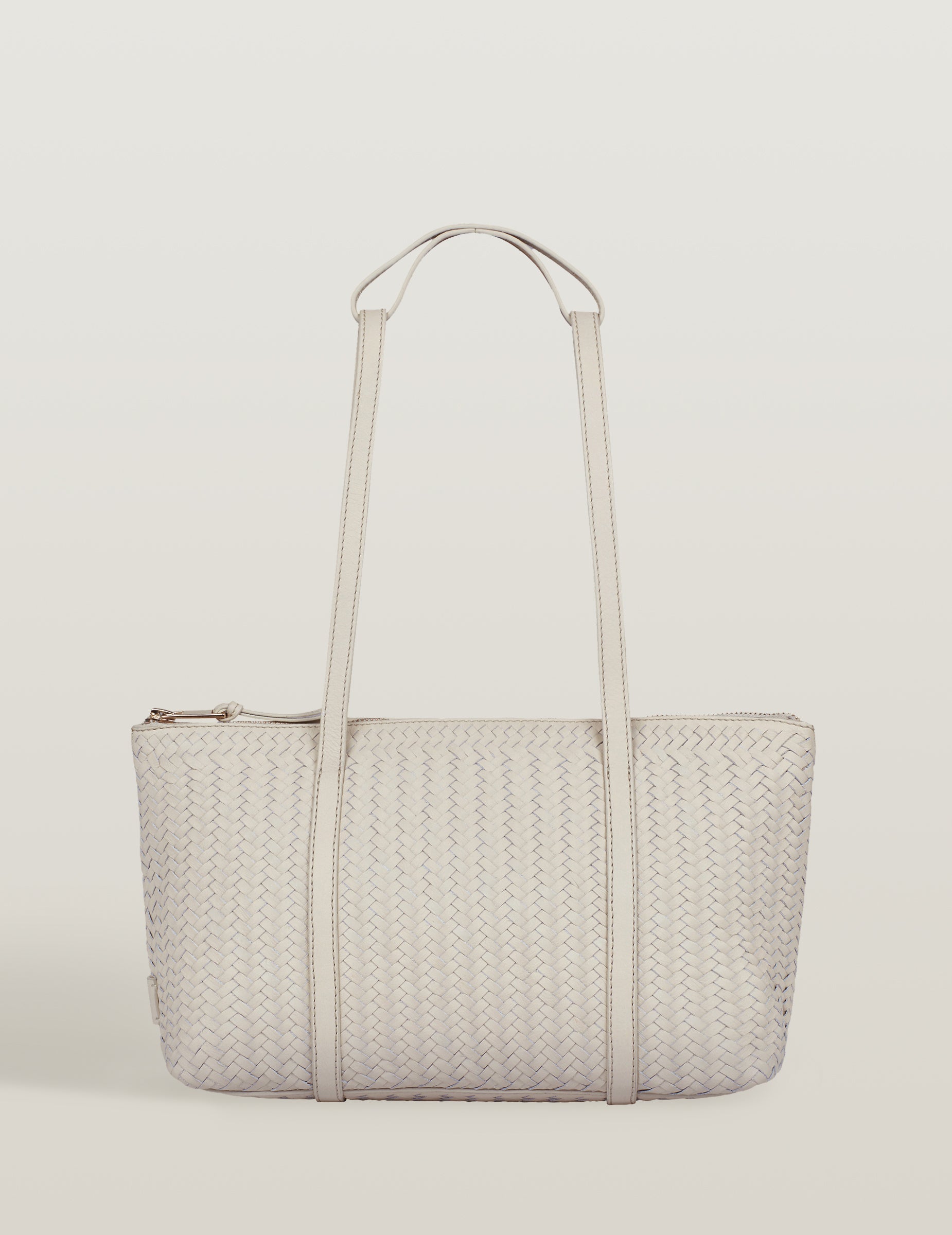 Tidal Foam Handwoven Leather East West Bag | Sustainable Purse