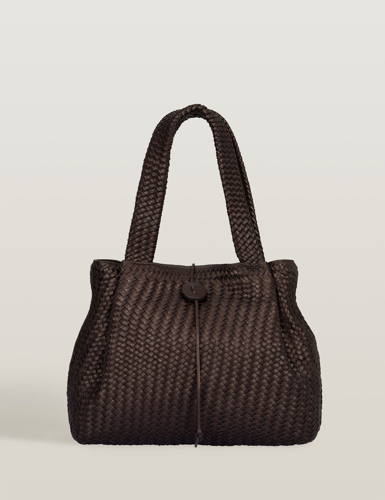 Metallic Brown Handwoven Large Leather Hobo Bag | Varana 