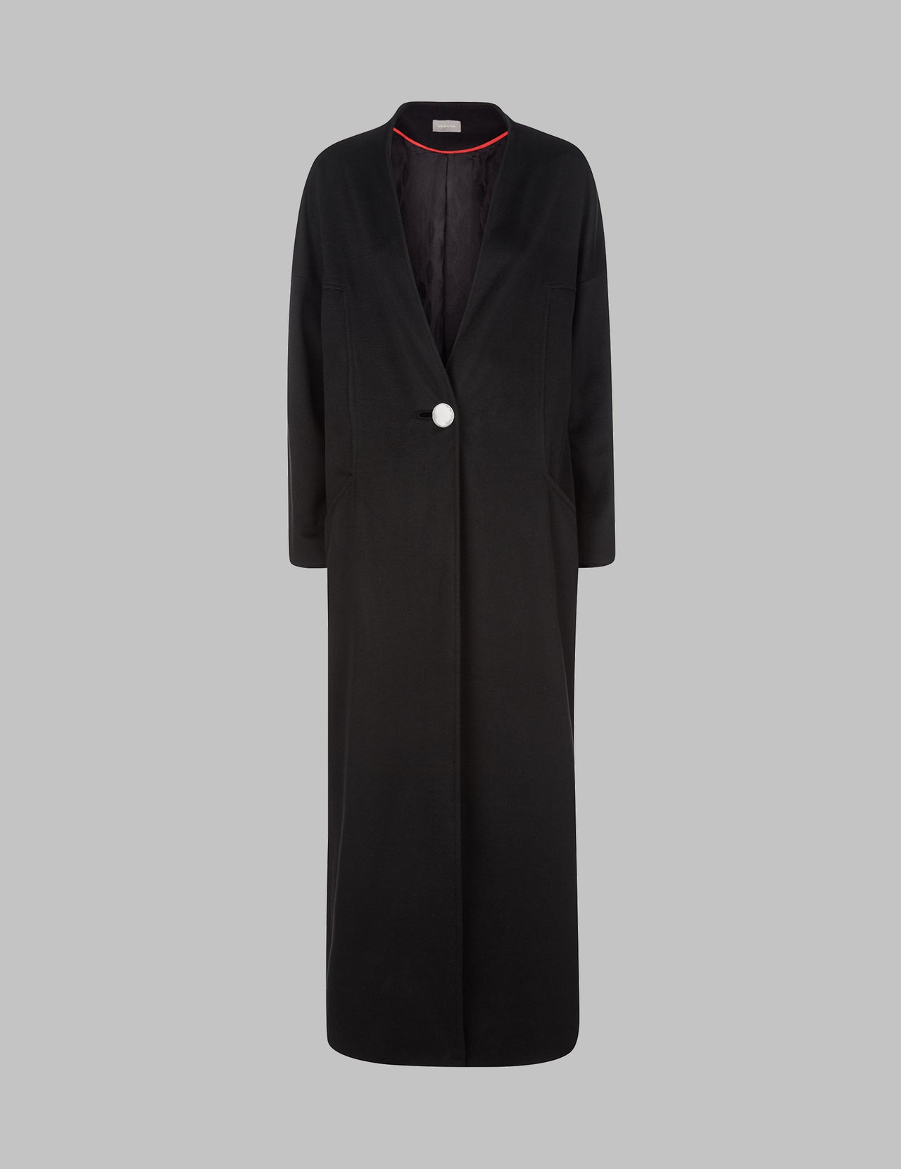  Black Long Cashmere Coat 