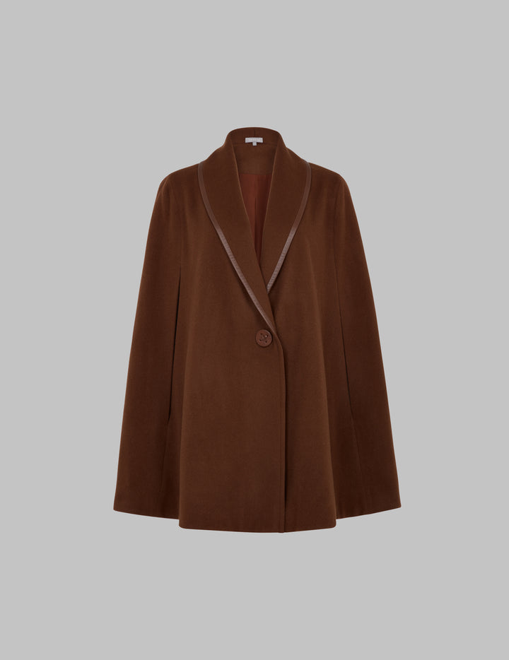 Brown Wool Comorin Cape Coat