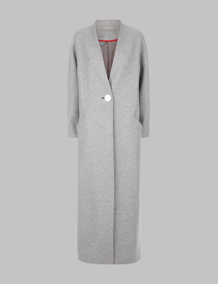 Grey Long Wool Coat