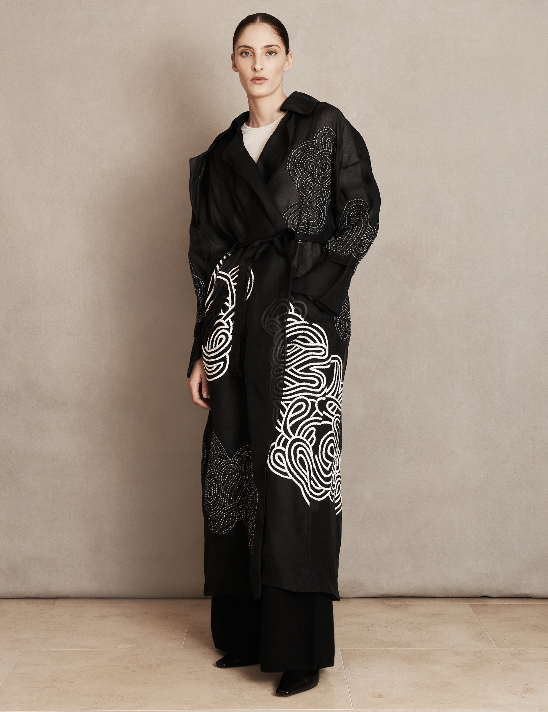 Silk organza duster on sale coat