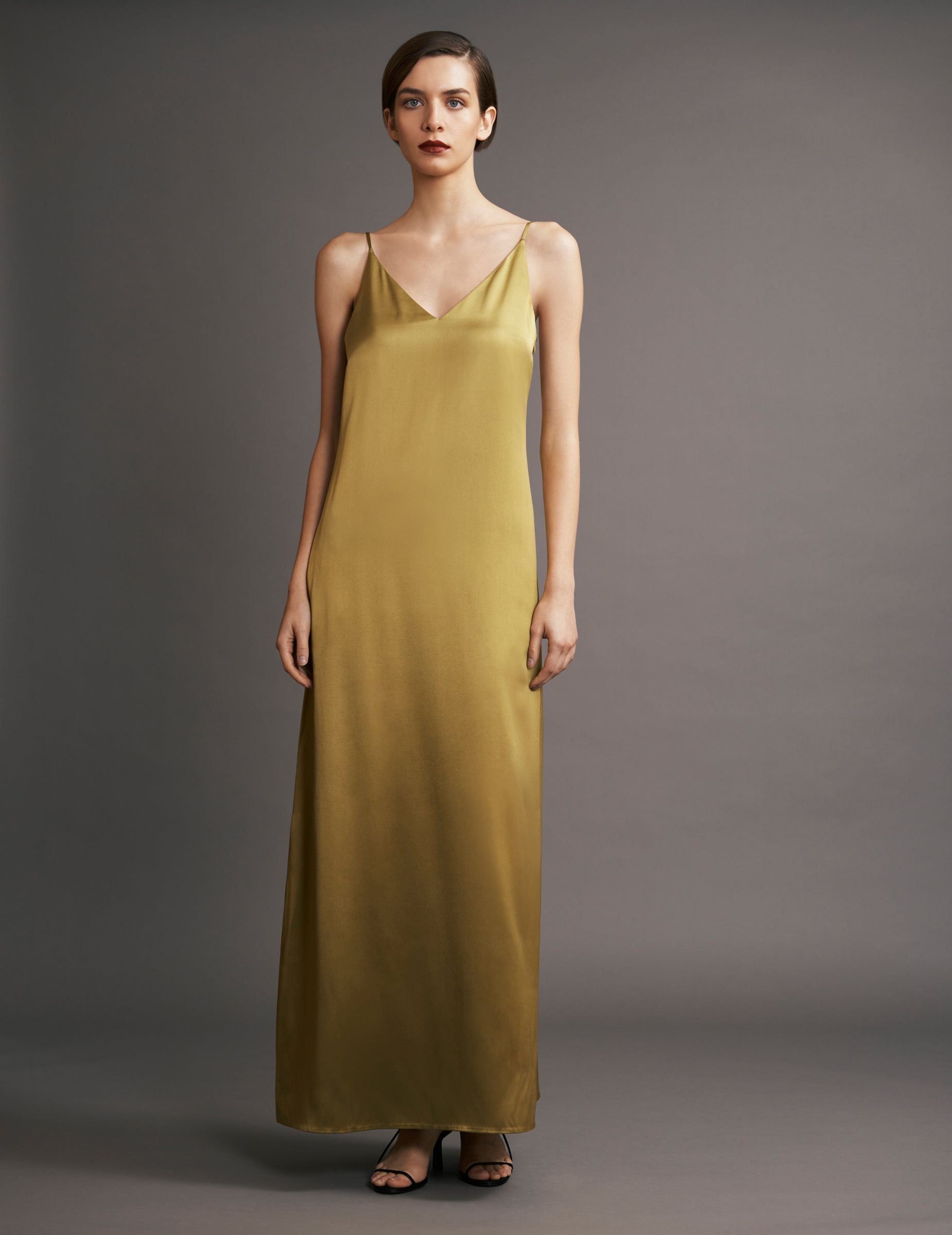 Chartreuse slip hot sale dress