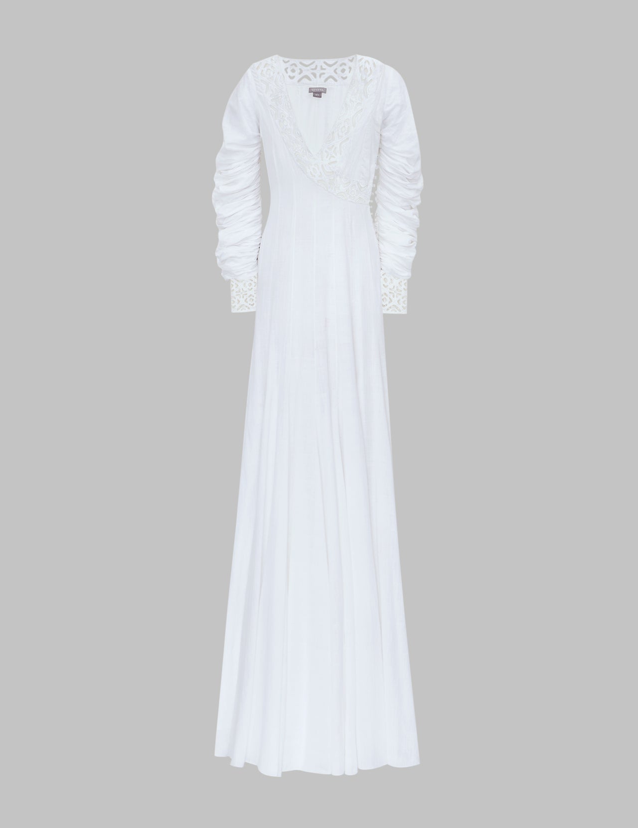  White Khadi Cotton Angarkha Maxi Dress | Varana 