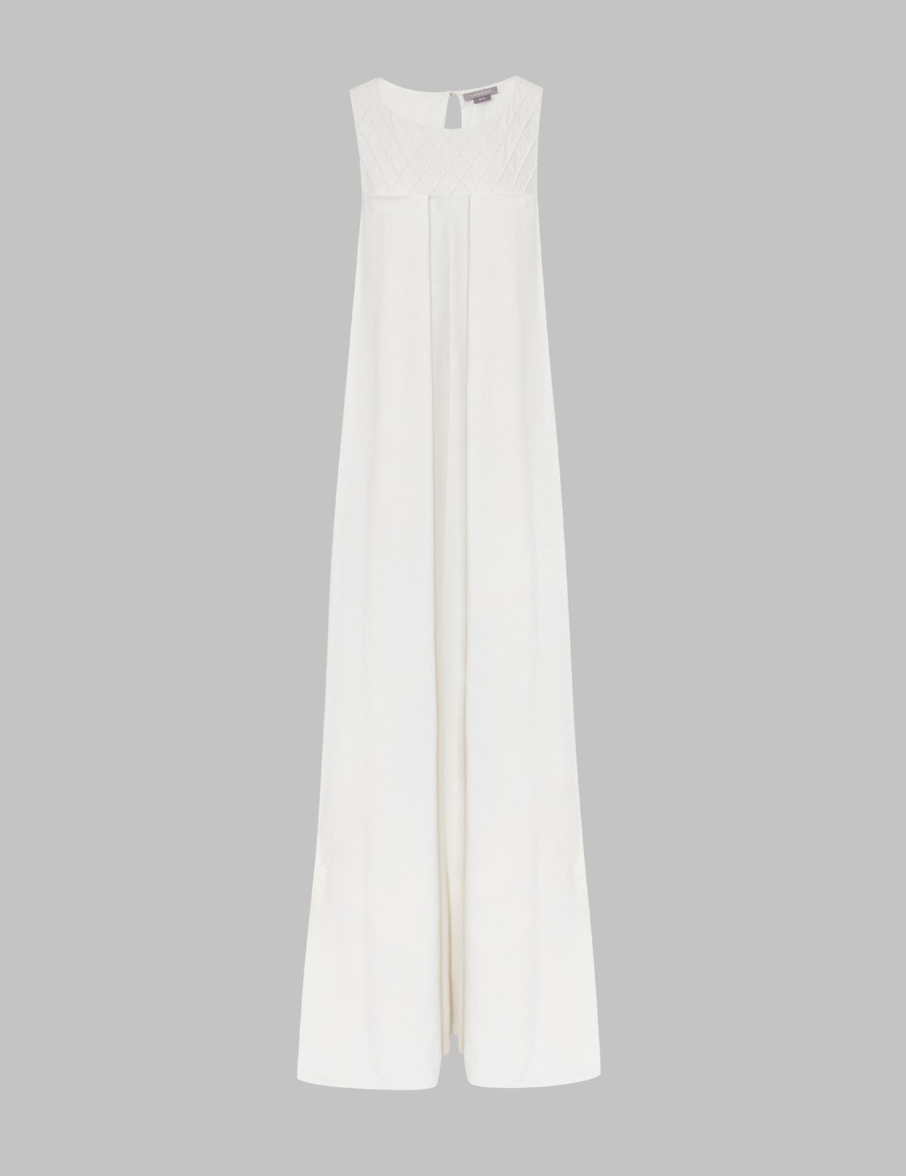  Off White Khadi Cotton Pleated Column Maxi Dress | Varana 
