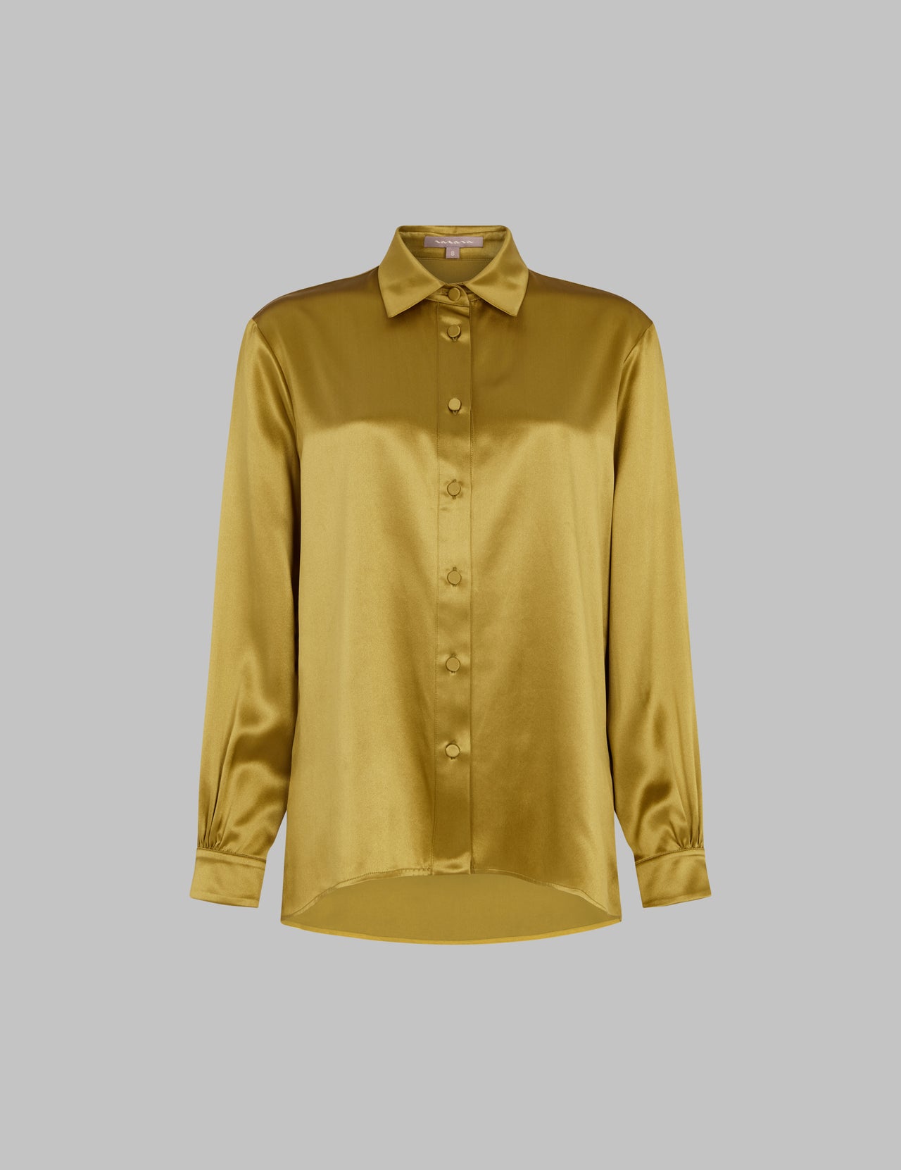  Chartreuse Silk Satin Palmer Shirt | Varana 