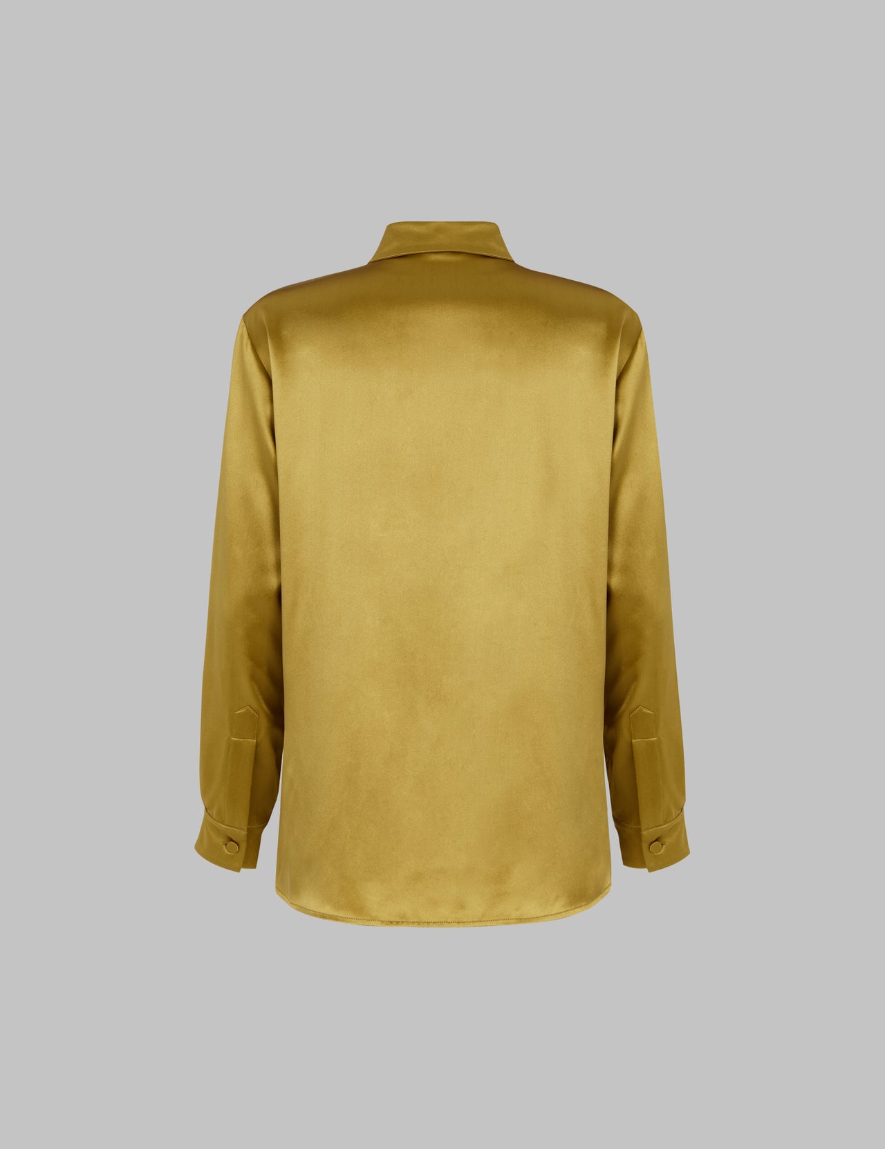  Chartreuse Silk Satin Palmer Shirt 