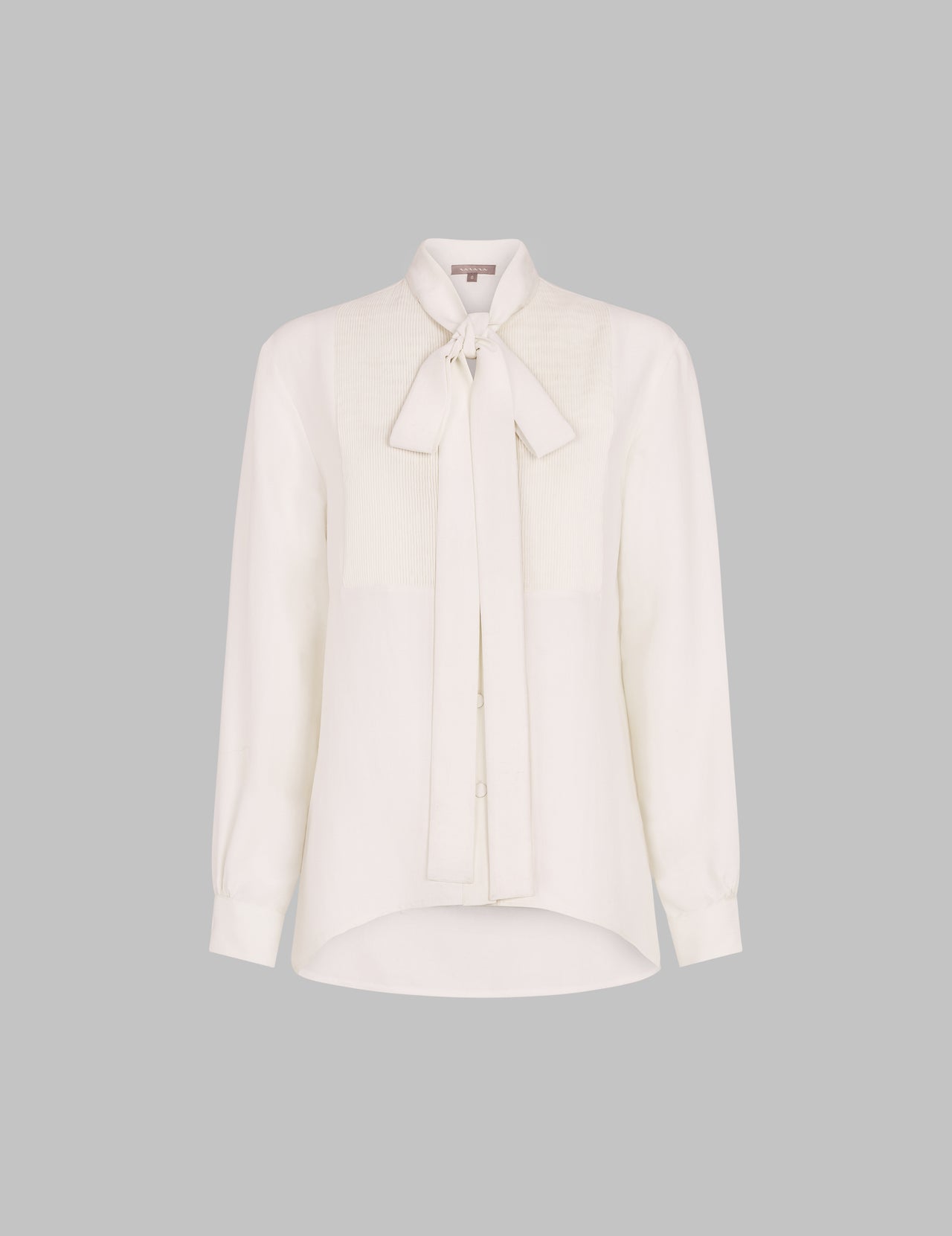  White Dupion Silk Pintuck Detail Shirt | Varana 