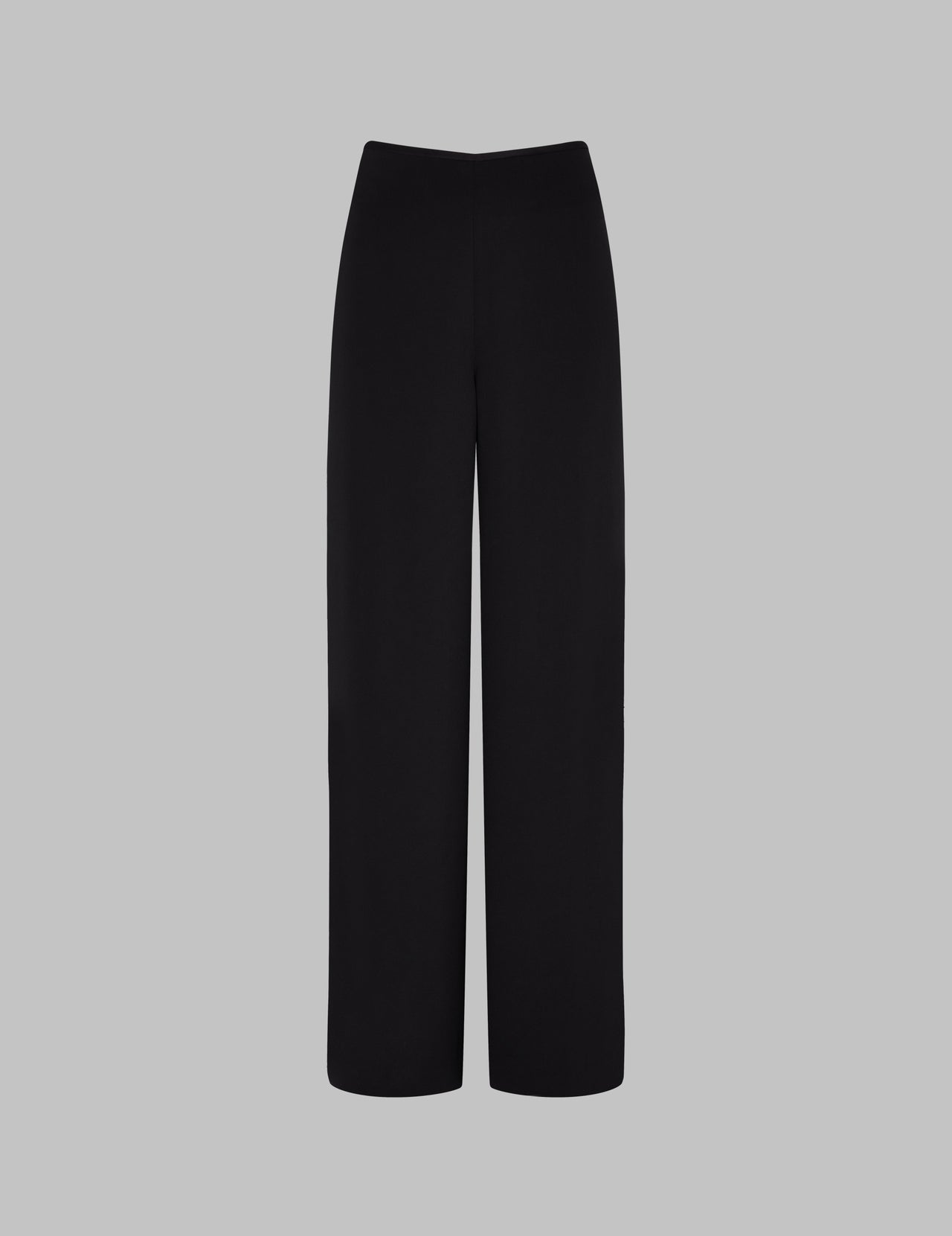  Black Silk Crepe Nadia Trouser With Thin Waistband 
