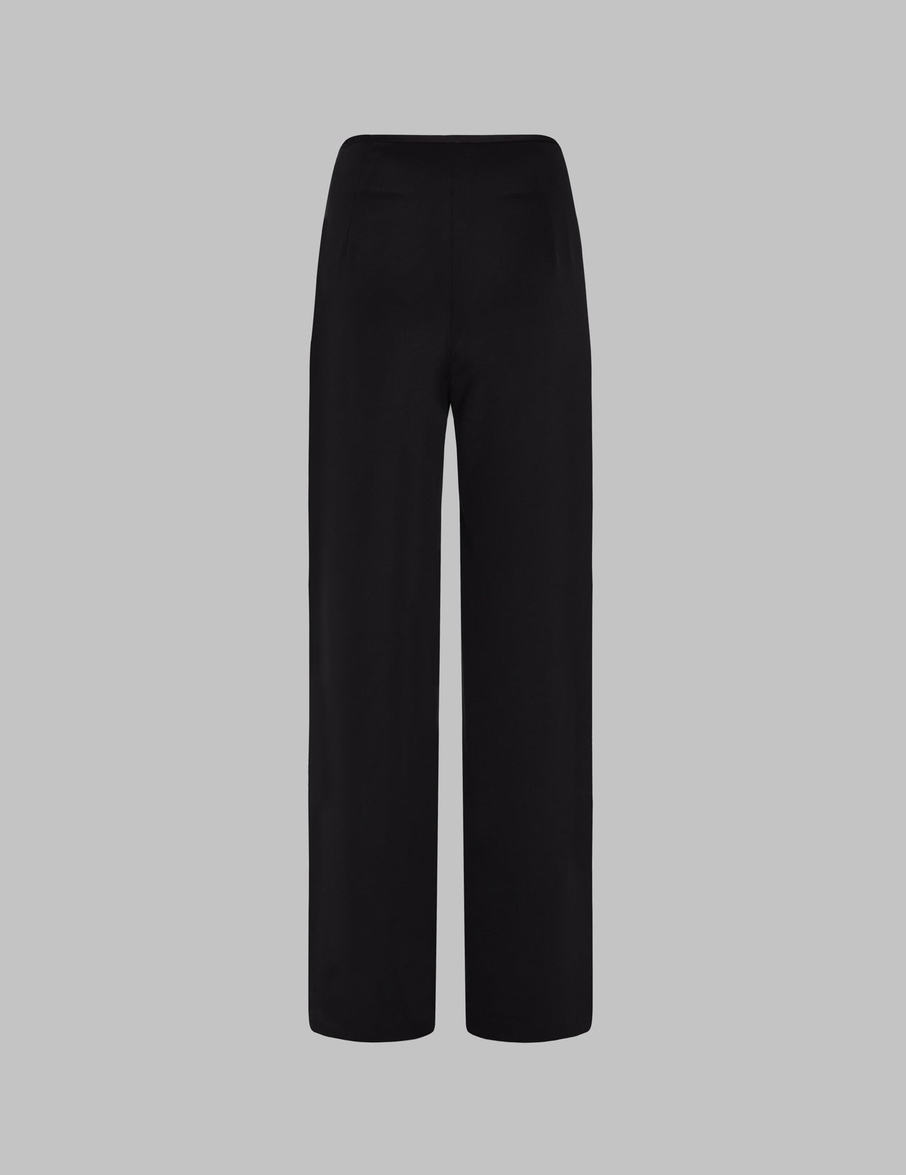  Black Silk Crepe Nadia Trouser With Thin Waistband 