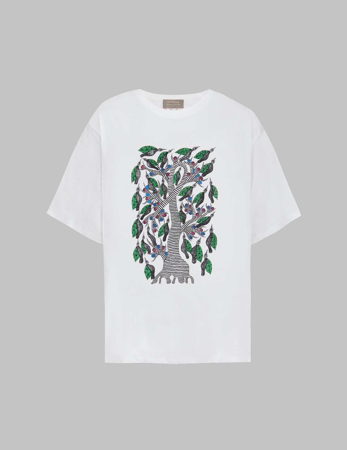White Cotton Bird Tree T-shirt 