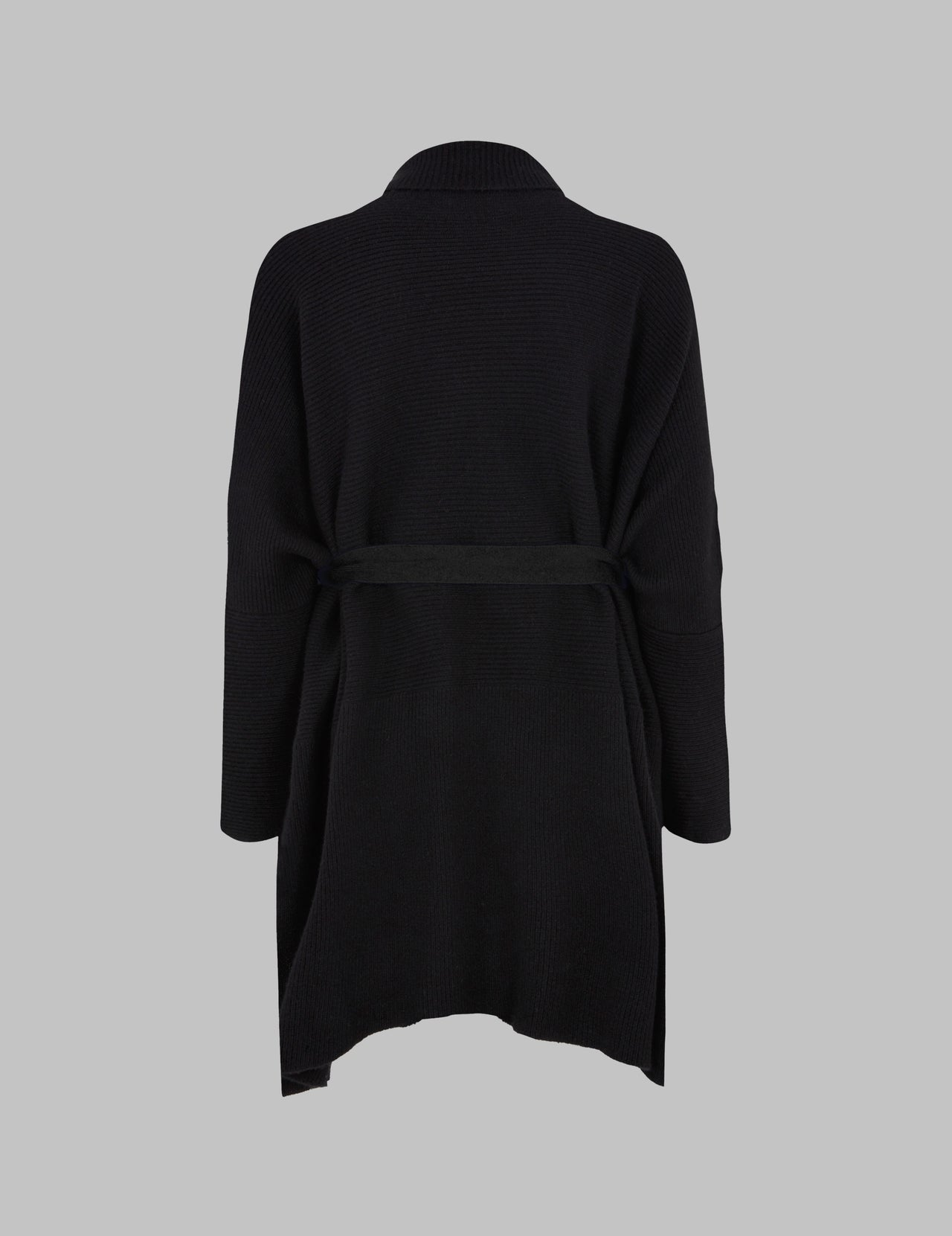  Black Cashmere Belted Wrap Cardigan | Varana 