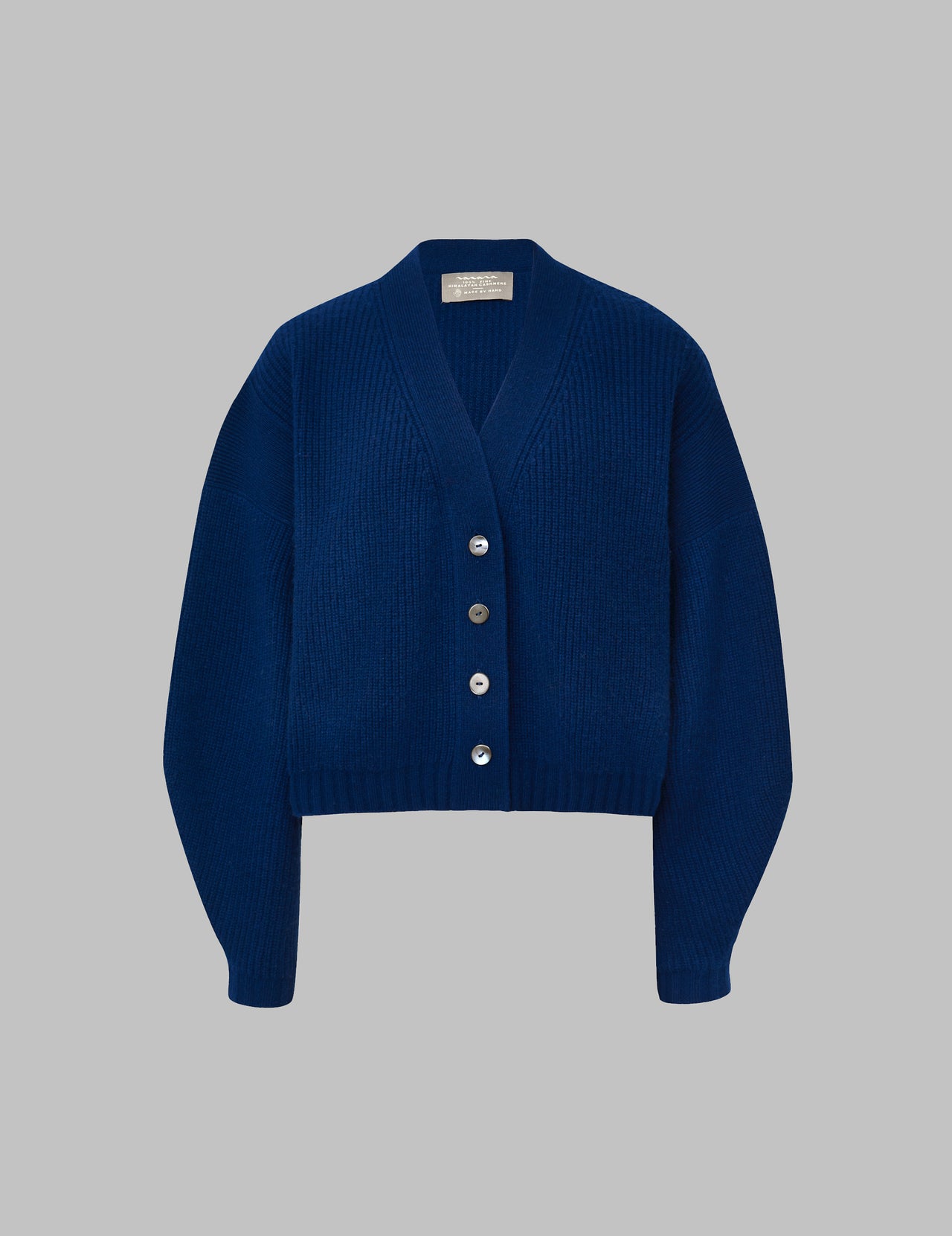  Midnight Blue Cropped Cashmere Cardigan 