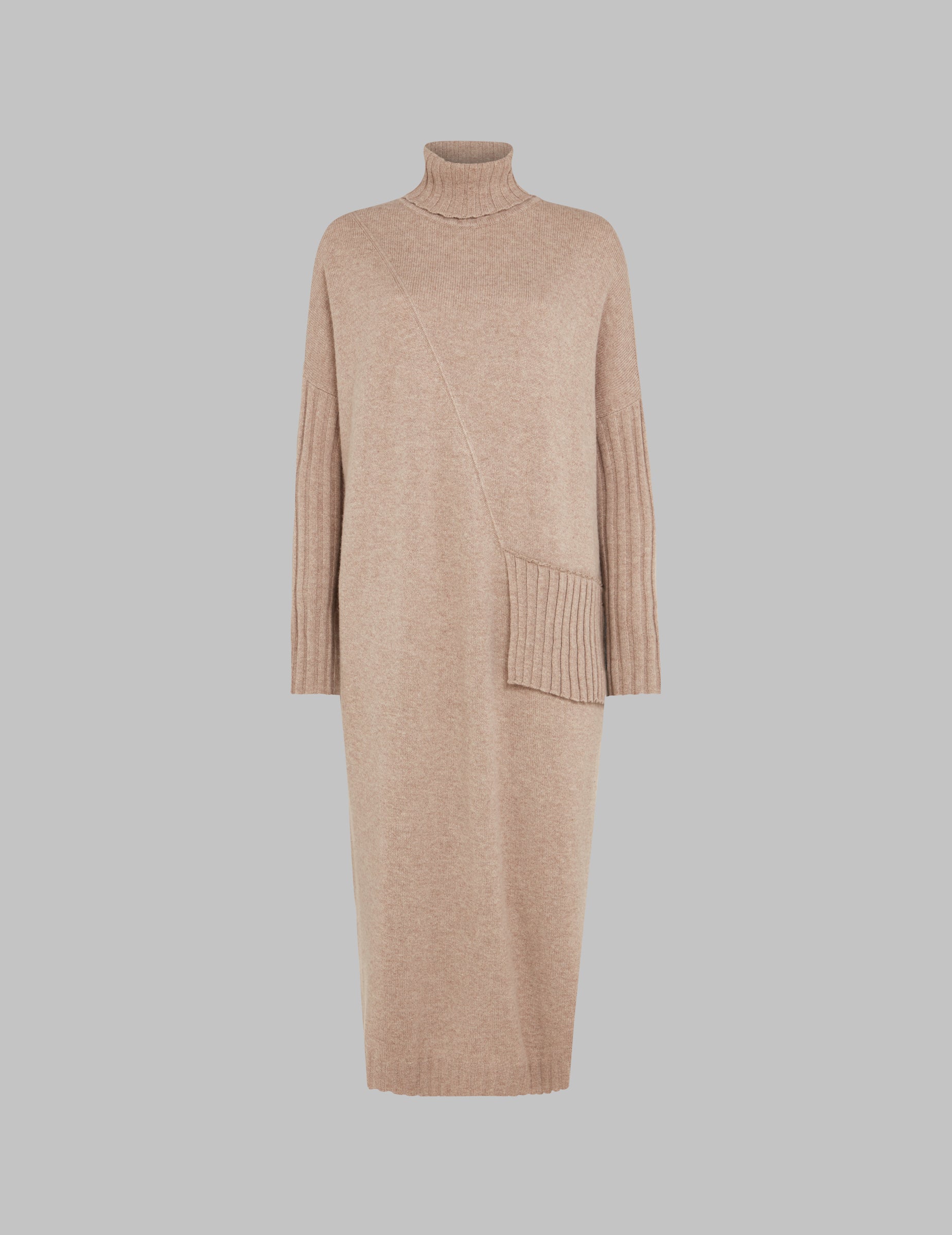 Toast Roll Neck Pleated Cashmere Dress Turtleneck Dresses