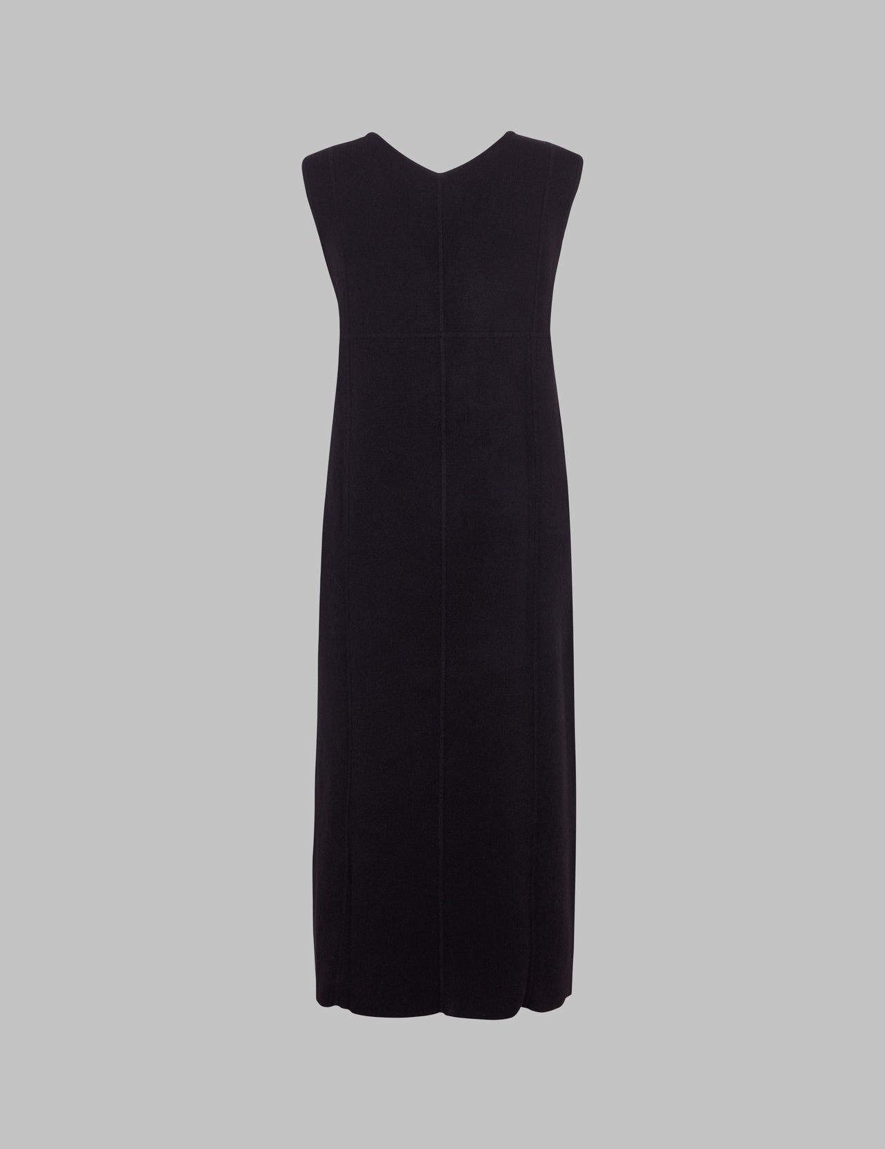  Black Cashmere Sleeveless V-Neck Dress 