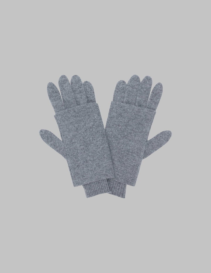 Grey Two Way Cashmere Gloves